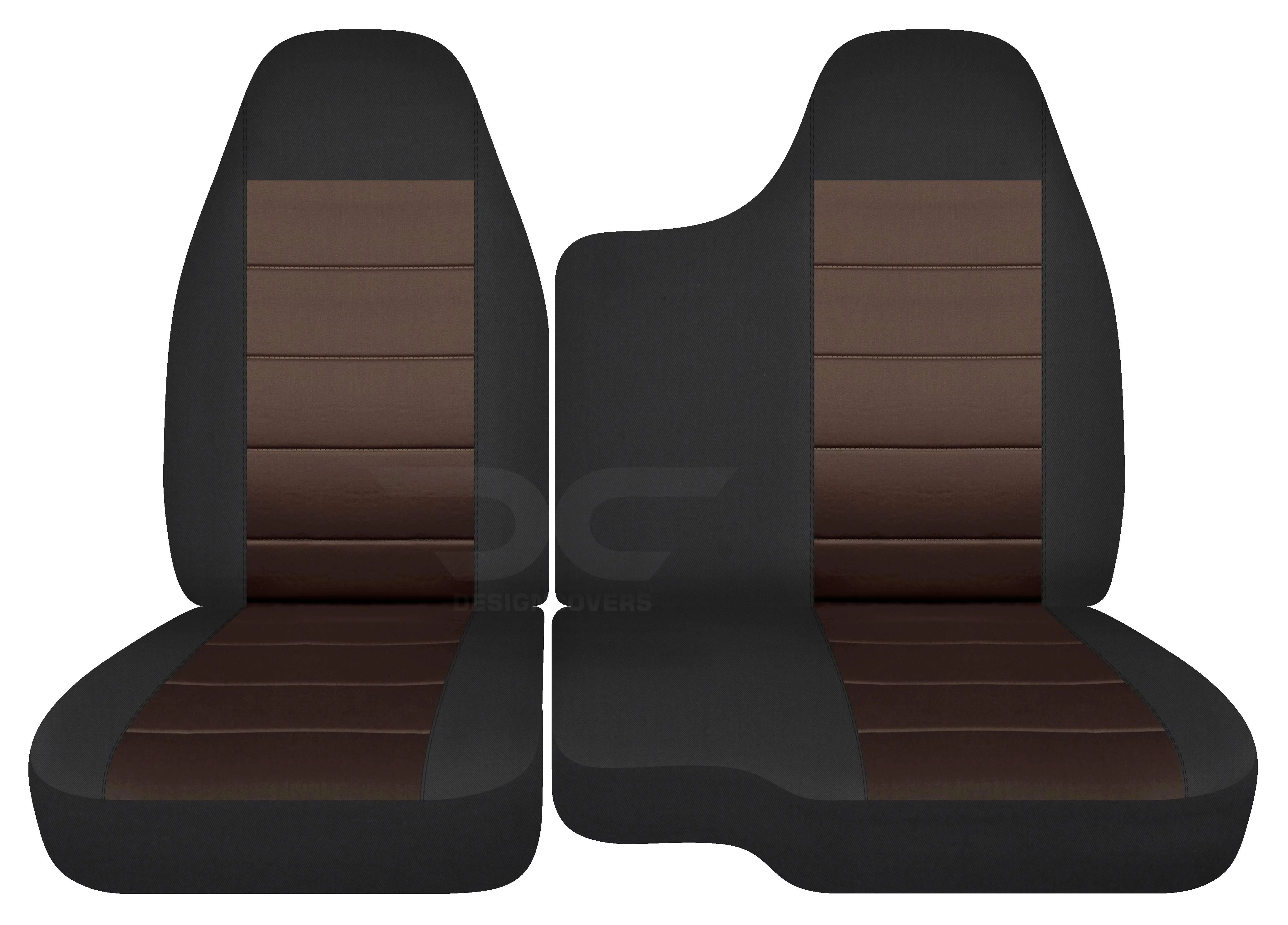 T43-Designcovers Fits 1998-2003 Ford Ranger/Mazda B-Series Velour Truck Seat Covers(60/40 Split Bench)-No Armrest:Black and Brown
