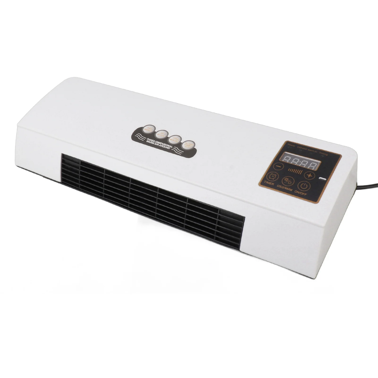 Goldmeet 1800W Wall Mounted Air Conditioner Heater Electric Cooling Heating Machine PTC Heating Element Heater with Remote Control Timer for Bedroom Bathroom 220V English Version