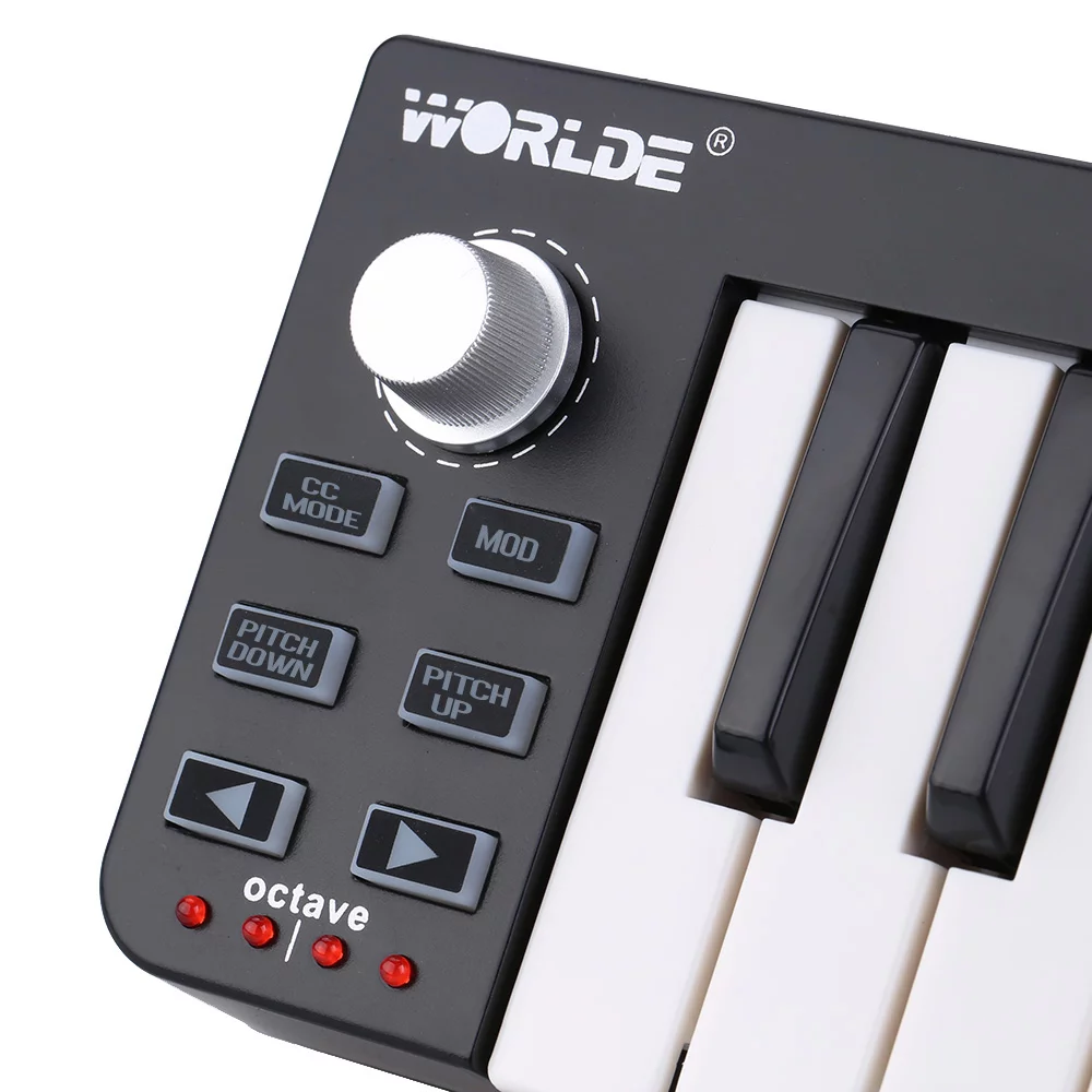 Easykey.25 MIDI Controller, Portable 25-Key USB Keyboard with 4 Memory Banks, Black