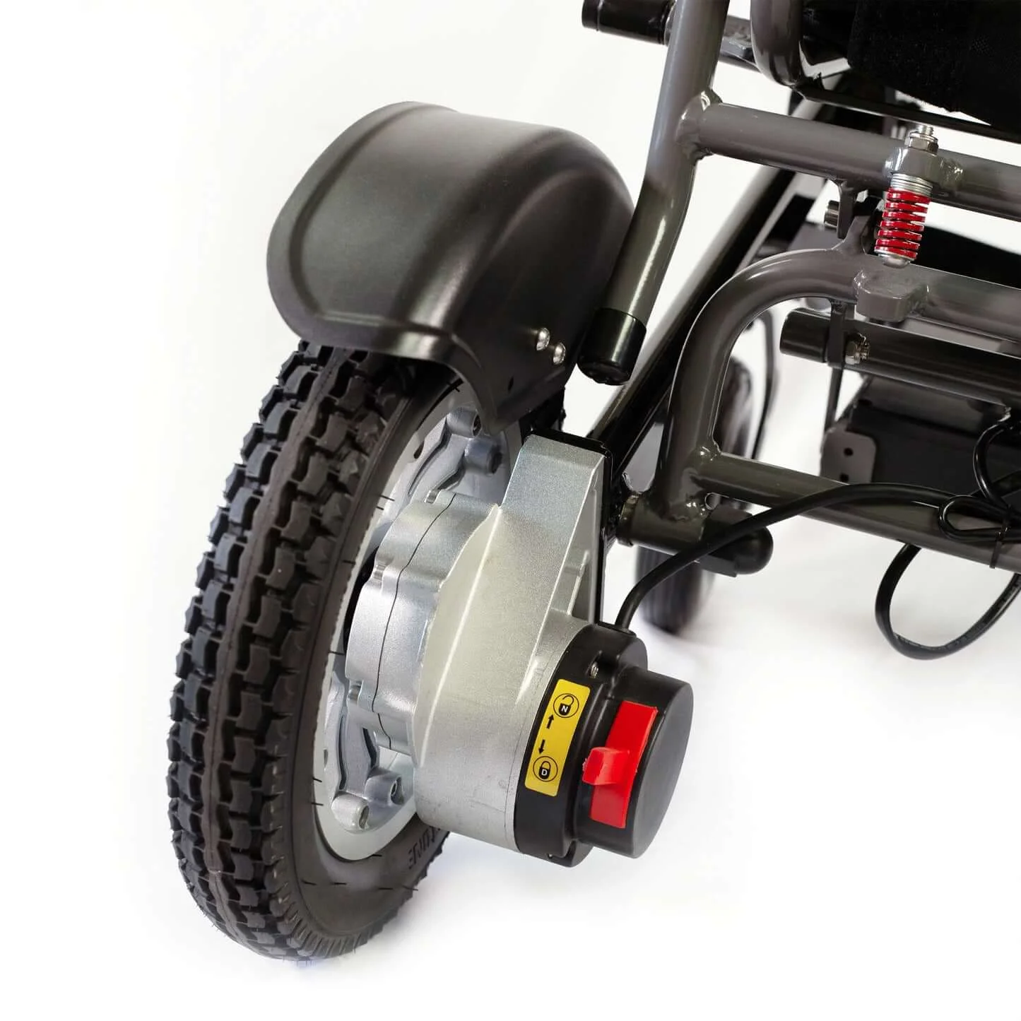 Reyhee Roamer Electric Folding Wheelchair - 24 V, 200 W Electric Wheelchair w/DC Brushless Motor - Black