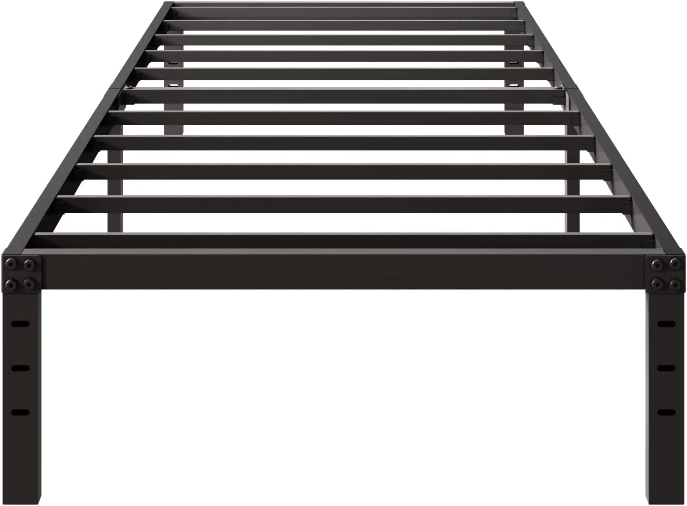 XMhongsong 14 Inch Twin Size Bed Frame No Box Spring Needed Heavy Duty Metal Platform Bed Frame Easy Assembly Noise Free Black