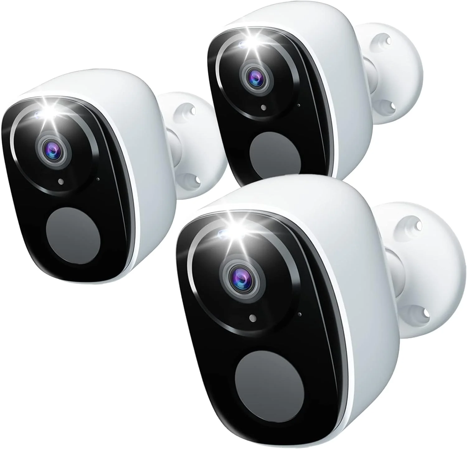 Rraycom 3Pack Security Cameras Outdoor Wireless, Battery Powered Camera for Home Security, Cloud/SD(up to 256G), Home Security Cameras with AI Motion Detection, Color Night Vision,2-Way Audio