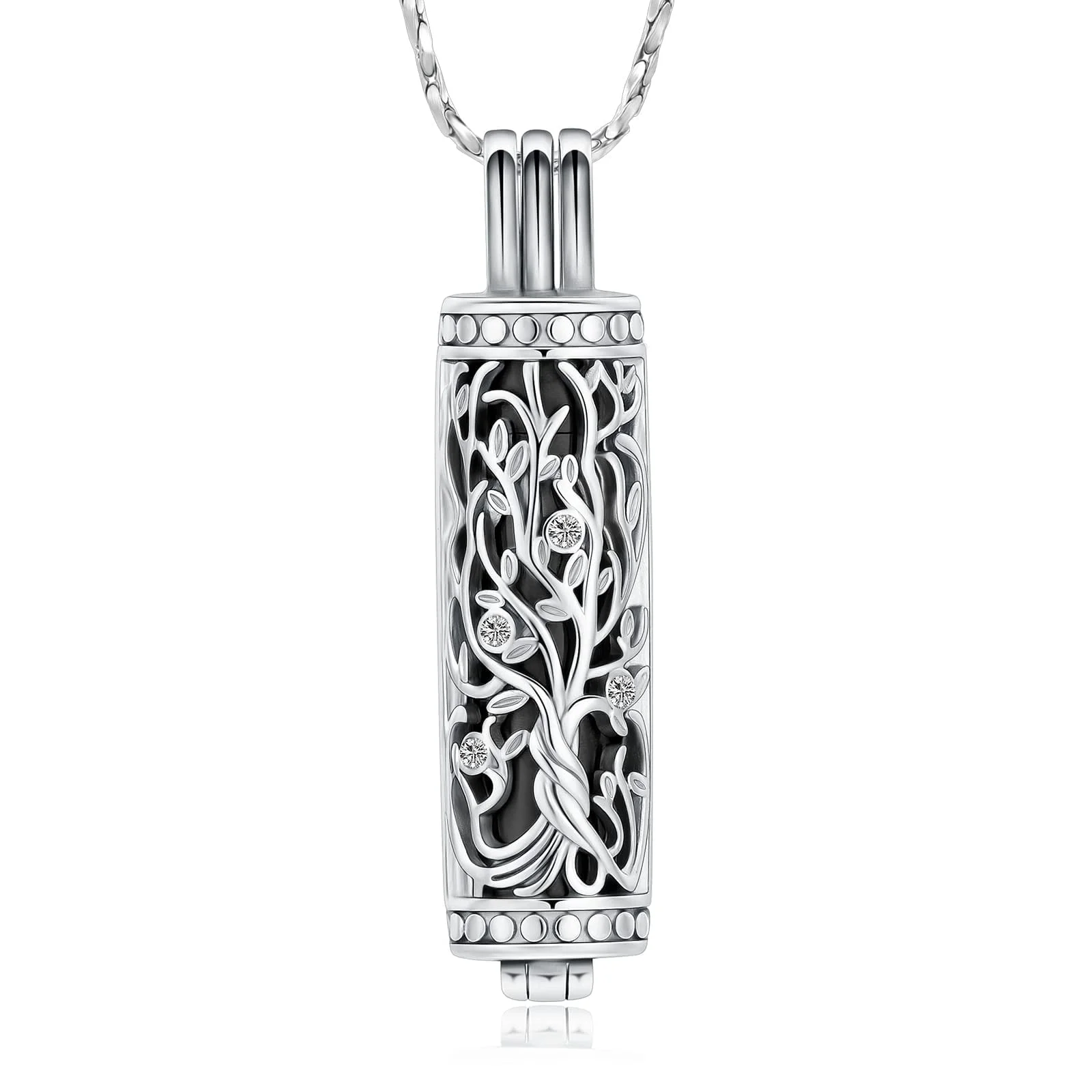 Cremation Jewelry for Ashes Tree of Life Urn Necklace Cylinder Vial Urn Necklace for Men Women Keepsake Ashes Necklace Memory Pendent Ashes Holder