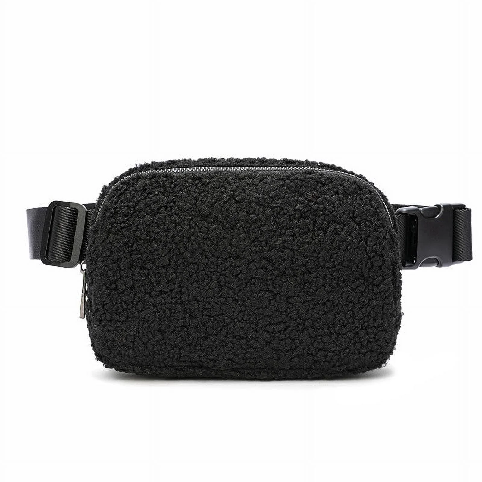 LEZMORE Sherpa Belt Bag Winter Fashion Waist Packs Fleece Belt Bag For Women Adjustable Strap Fanny Pack Everywhere Crossbody Bag Waist Bags
