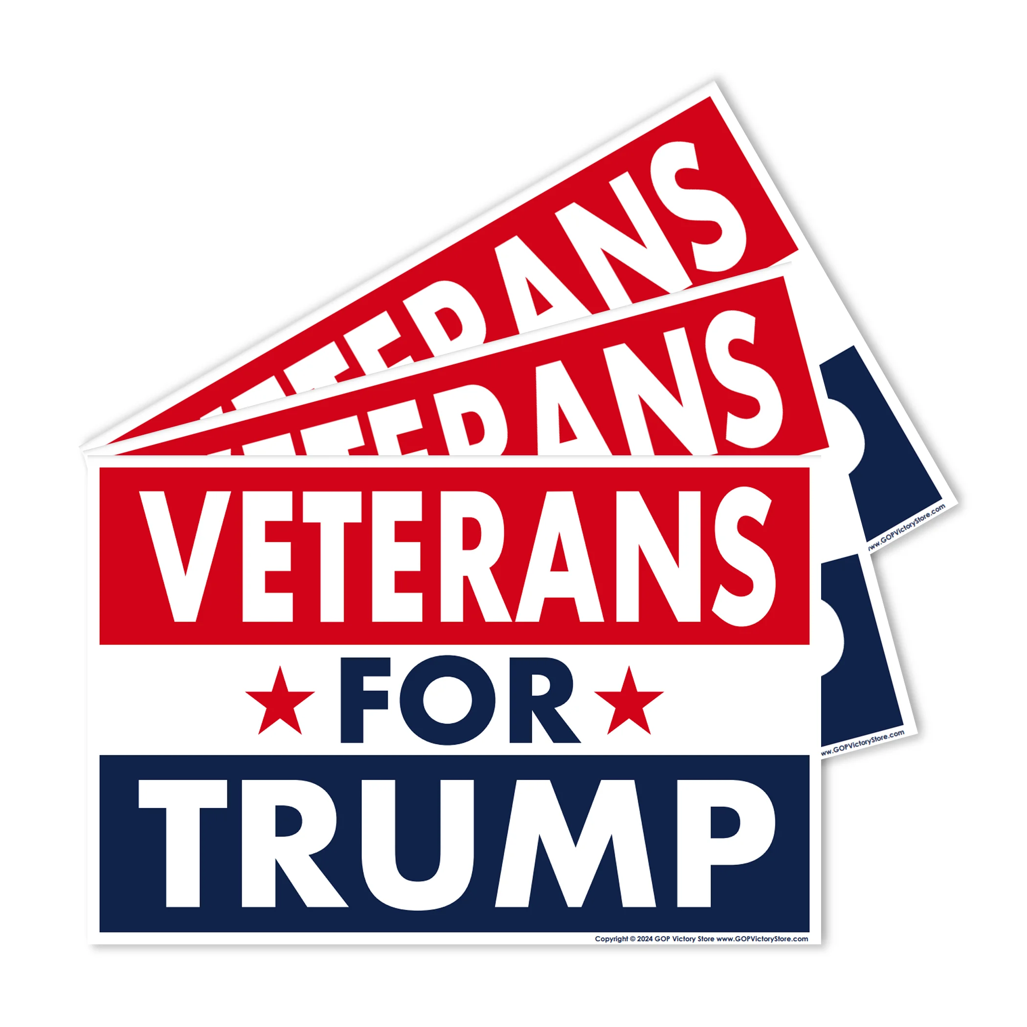 (3-Pack) Donald Trump 2024 Yard Sign, Military Veterans For Trump, 18