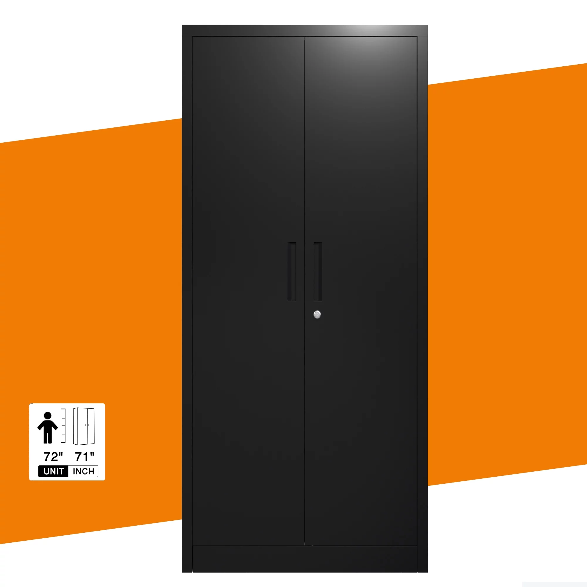 Zakamaur 71'Metal Garage Storage Cabinet with Lockable Doors and 4 Shelves, 15.7