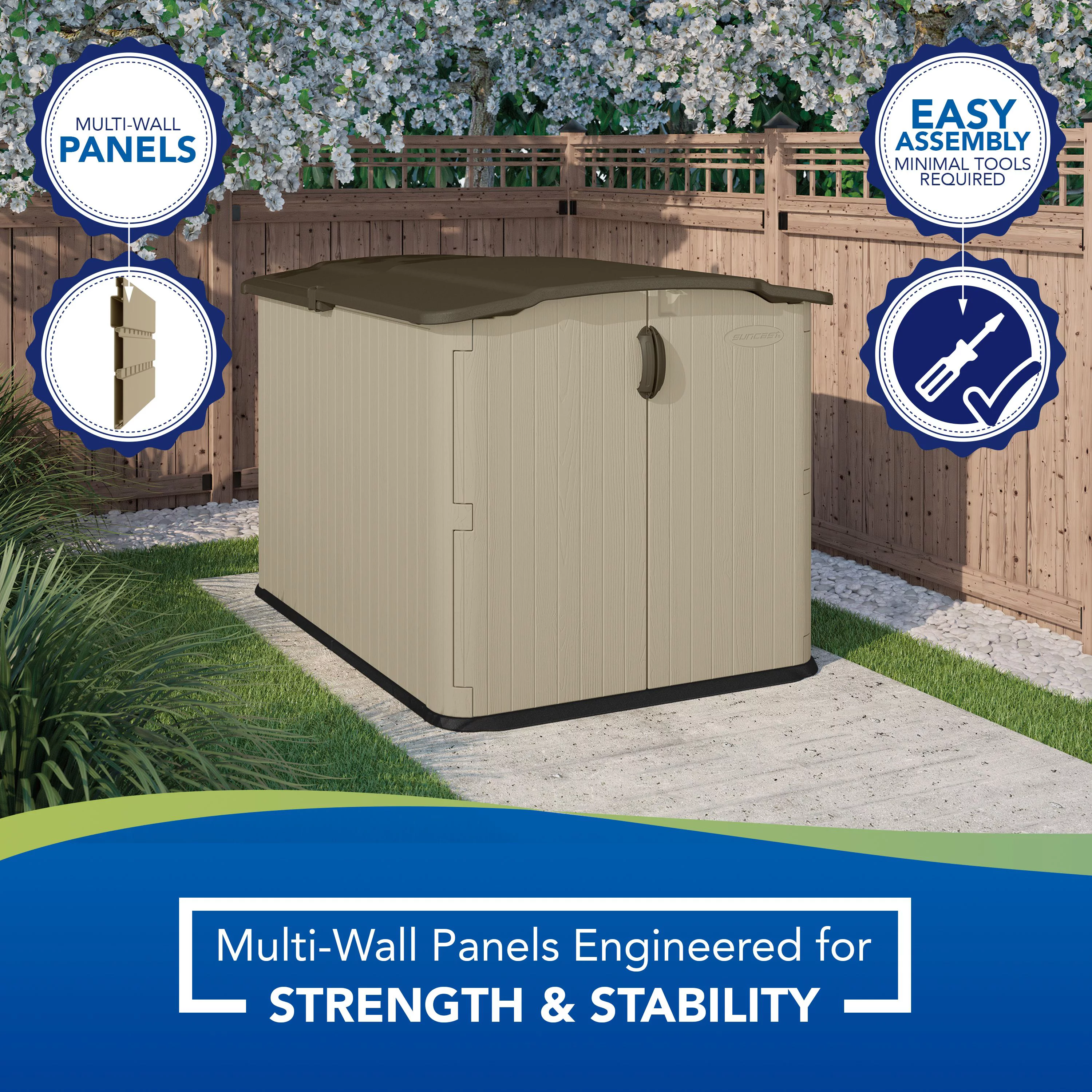 Suncast 98 cu. ft. Glidetop® Horizontal Resin Storage Shed, BMS4900D