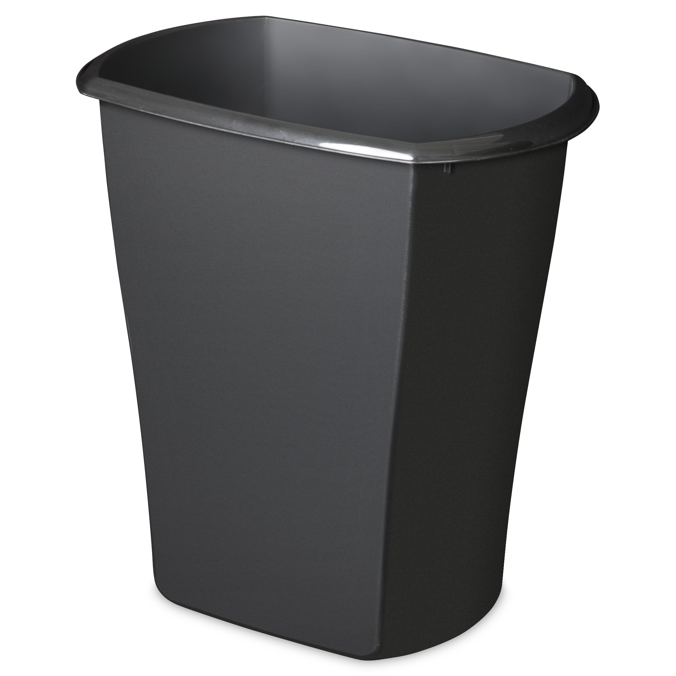 Sterilite 10 Gal. Rectangular Wastebasket Plastic, Black, Set of 6