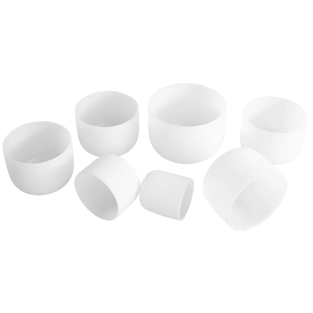 ENERGYSOUND 432Hz Chakra Tuned Set of 7  Frosted Quartz Crystal Singing Bowl 7-12 