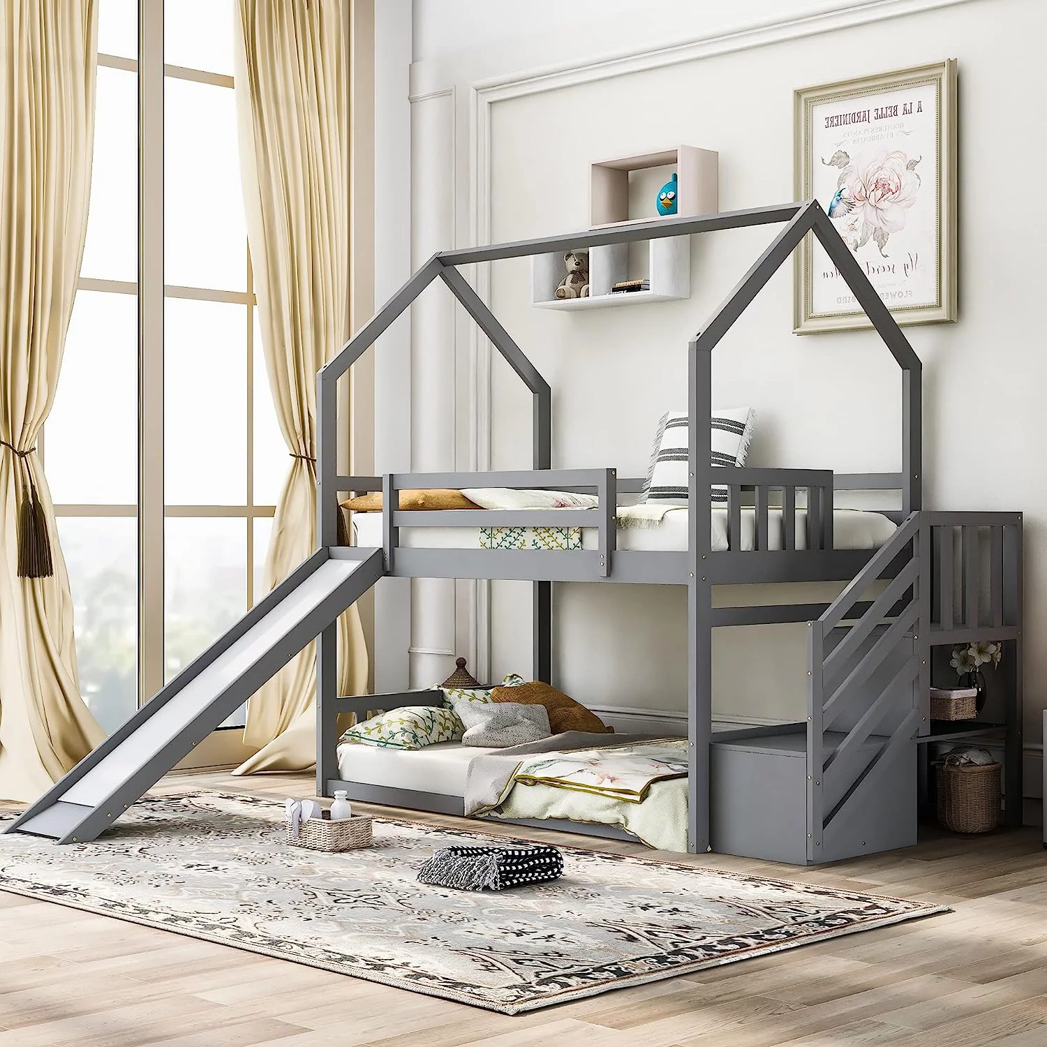 Artimorany Twin-XL Bed-Frame 18 Inch Heavy Duty Metal-Platform 2500lbs Steel Slats Support No Box Spring Needed Noise Free Black