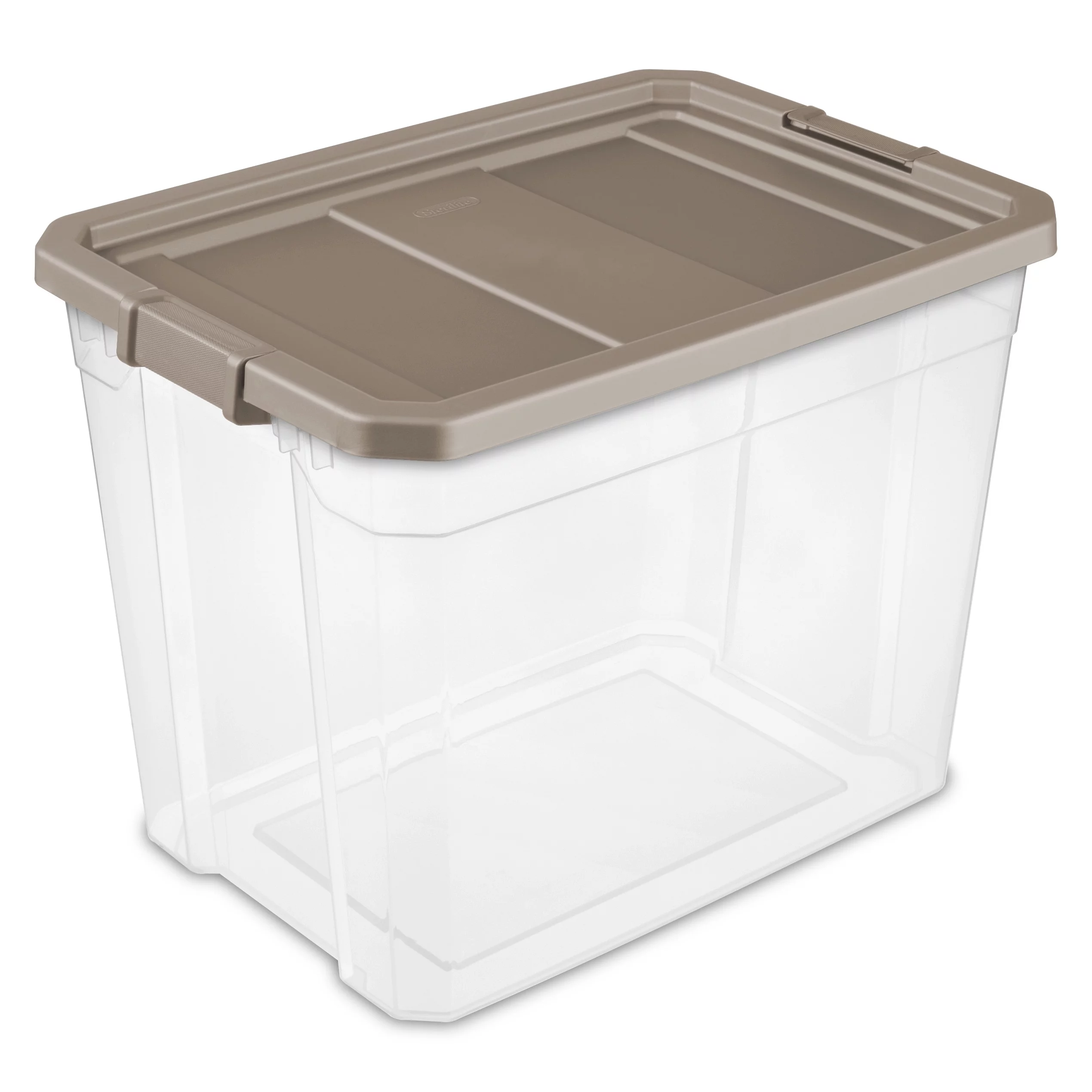 Sterilite Plastic 108 Qt. Stacker Box Taupe Splash Set of 4