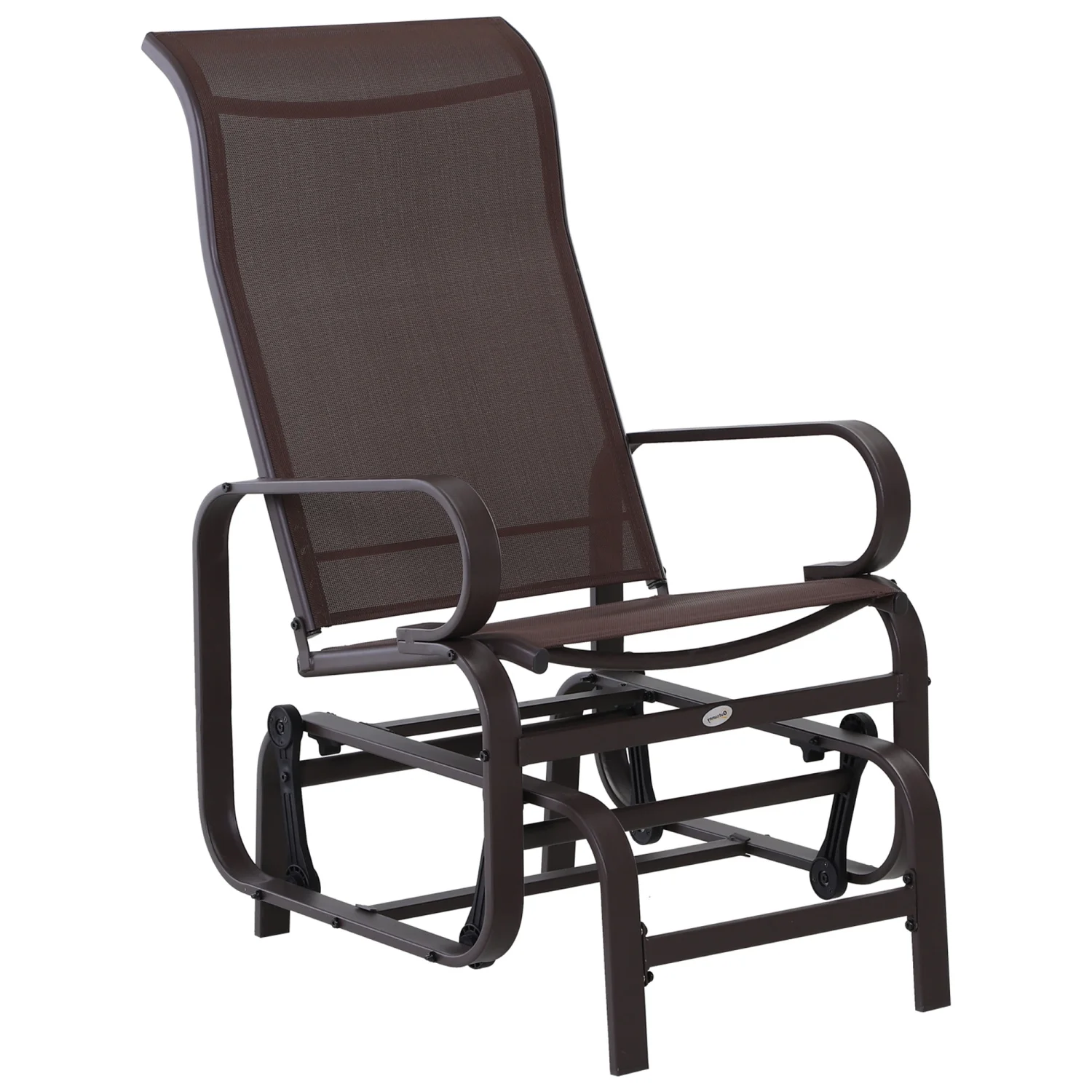 CHYUTR Outdoor Glider Chair Gliders for Outside Patio with Smooth Rocking Mechanism and Lightweight Construction for Backyard Brown