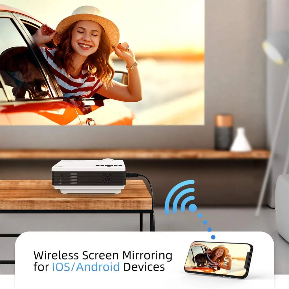 VANKYO Leisure 3W Mini Projector with Synchronize Smartphone Screen, Portable Wi-Fi Projector Supports 1080P for iOS/Android Devices, Compatible with TV Stick, PS4, HDMI for Home & Outdoor