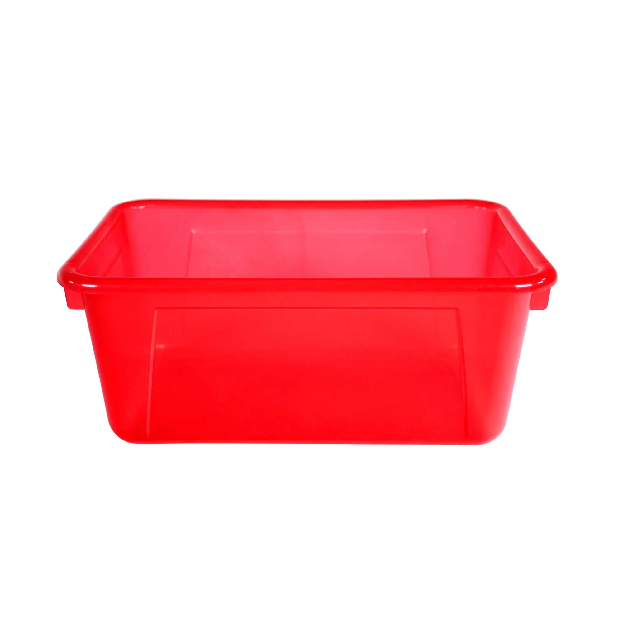 School Smart Storage Tray, 7-7/8 x 12-1/4 x 5-3/8 Inches, Translucent Red