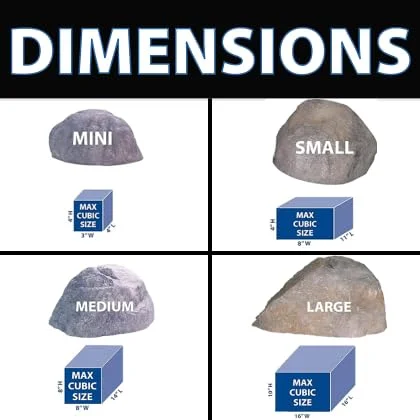 CrystalClear TrueRock Outdoor Faux Rock Cover, Artificial Landscape Boulder Enclosure, Fake Decorative Landscaping Fiberglass Protection Dome, Realistic Natural Texture, Sand Stone, Mini Size