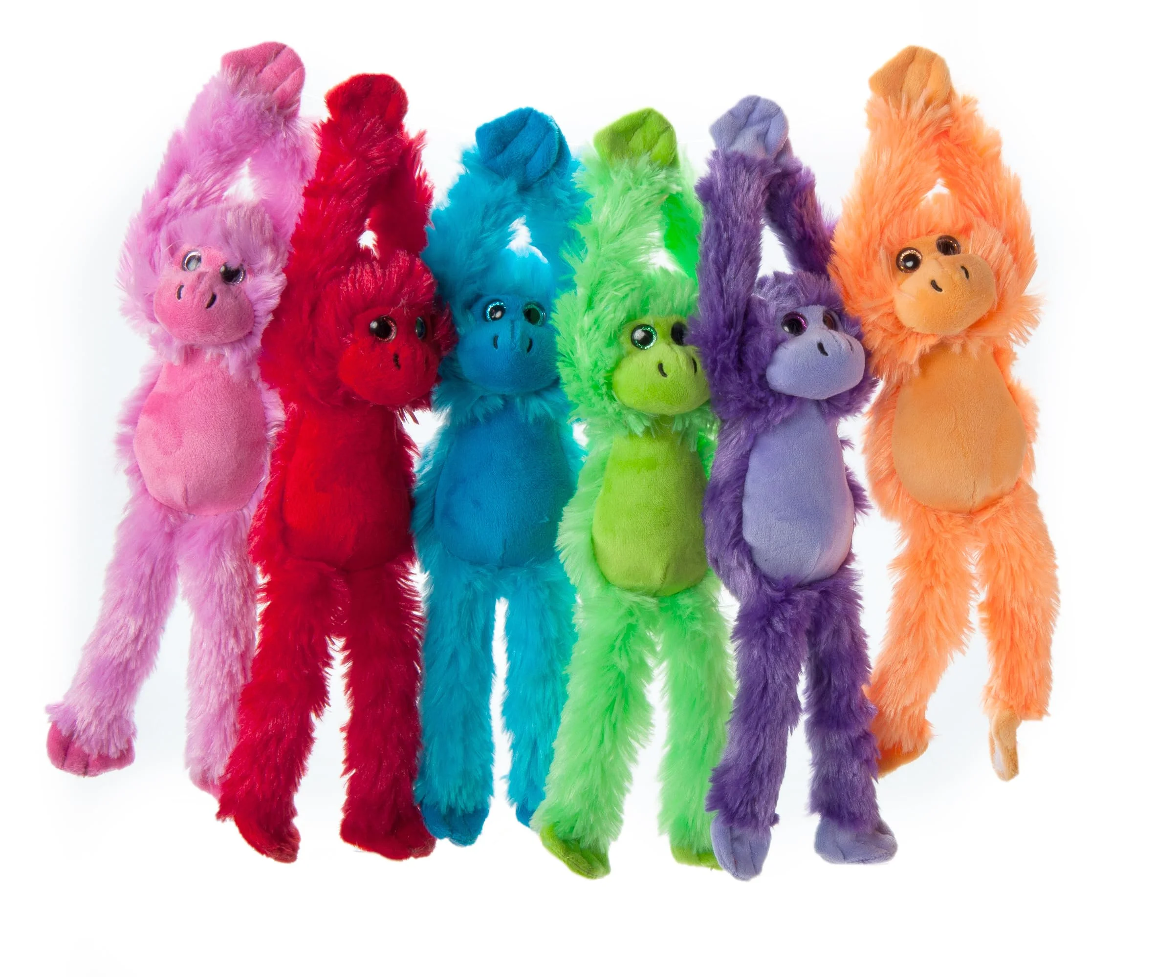 The Petting Zoo Monkey Stuffed Animals, Plush Toys for Girls and Boys, Hanging Monkey Plush Toy Rainbow of Colors, 10 inch (Purple)