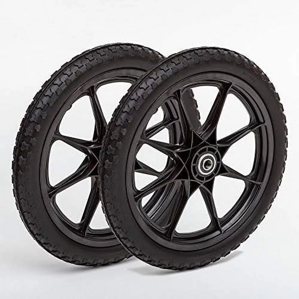 Lapp Wheels Set of Two 20x1.95 With 3/4 bearings Flat Free Plastic Spoke Wheel, Utility Cart, Garden cart, Pony Wagon Replacement Wheels, (3/4 Bearings)