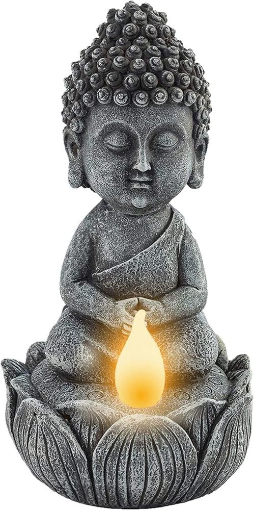 Zen Buddha Statue Solar-Powered LED Outdoor Light