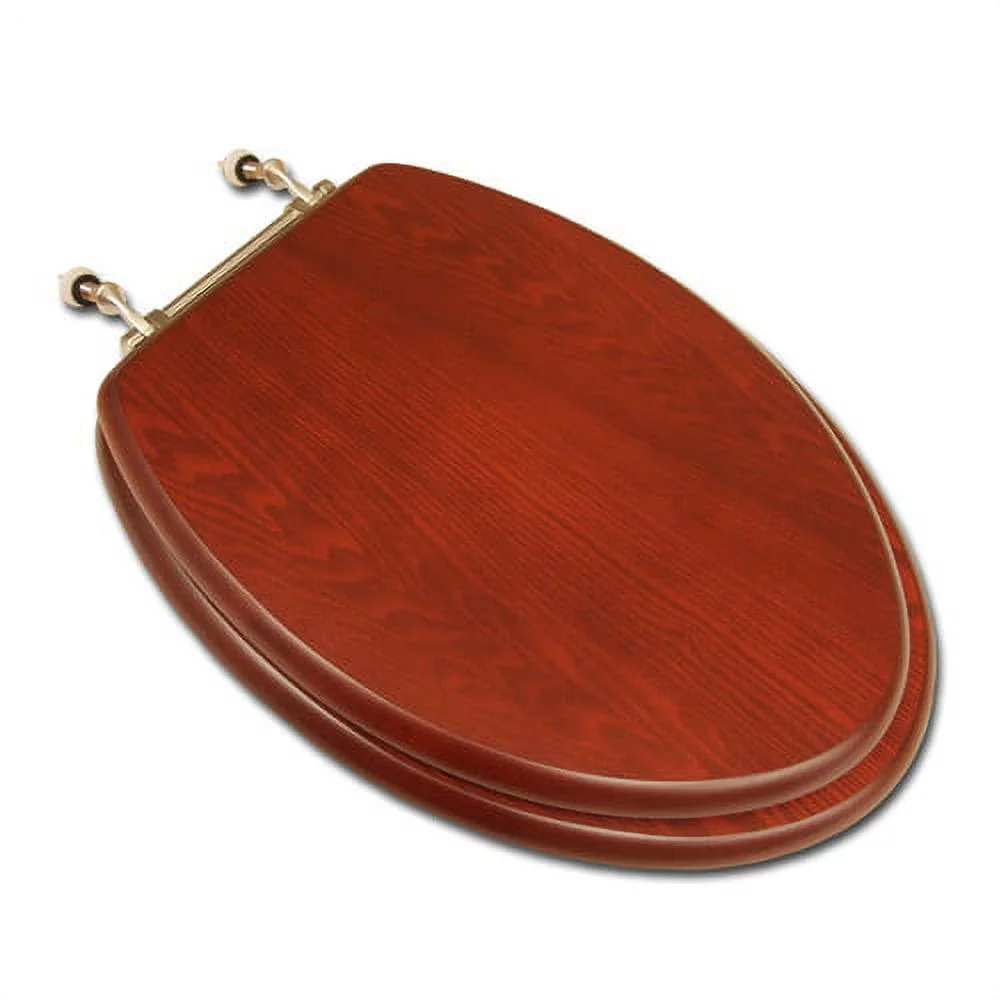 DECORATIVE WOOD TOILET SEAT IN LIGHT OAK W/BN HNG ELONG