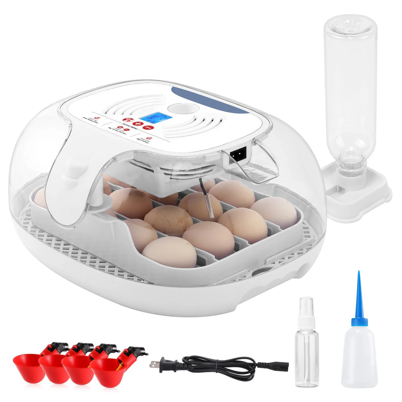 Egg incubator, 16-35 Incubators for Hatching Eggs, Automatic Egg Turner with Temperature Control, External Automatic Water Addition for Hatching Chicken Quail Duck Parrot Bird