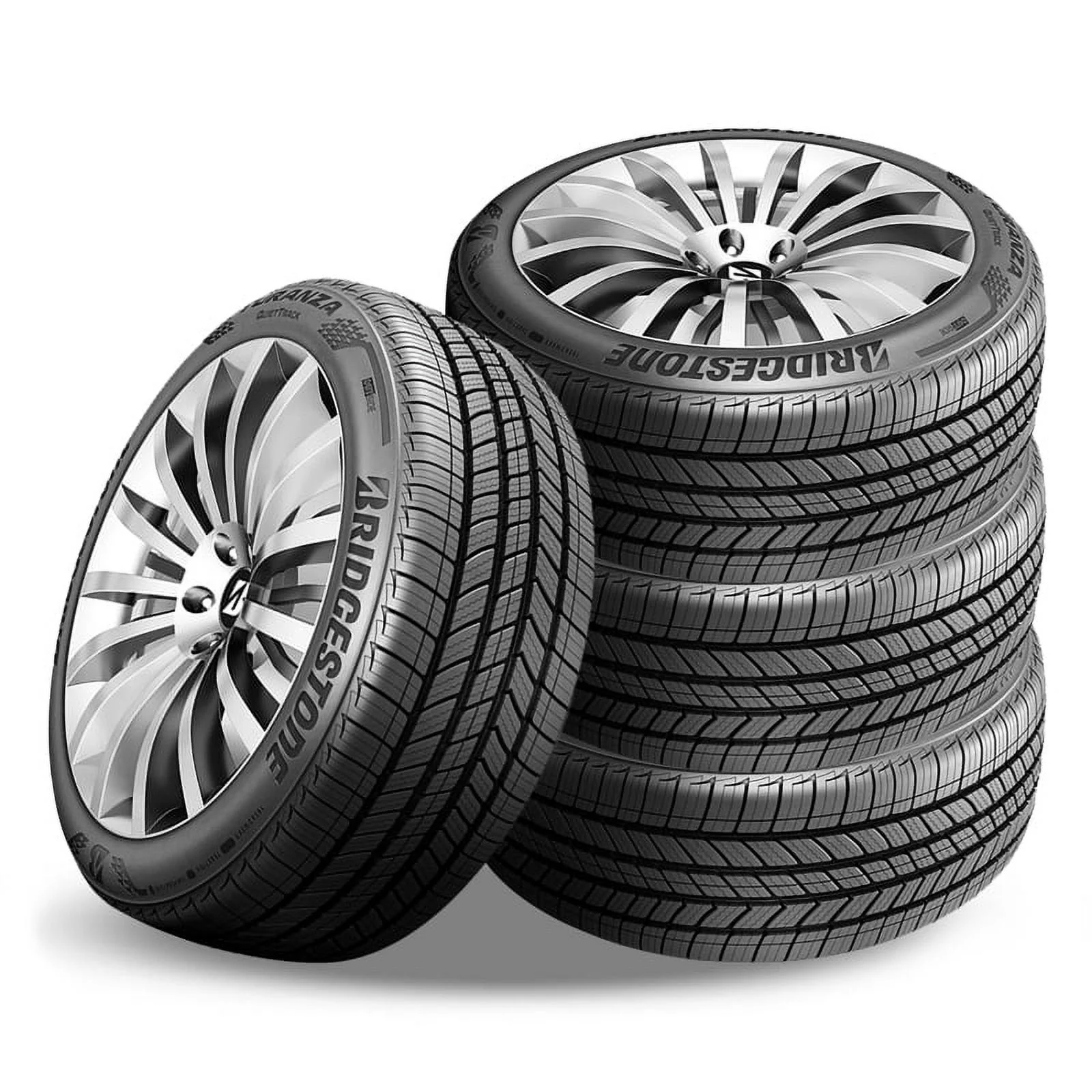 2 Bridgestone Turanza QuietTrack 215/55R17 94V 800AA Tires 80K Mileage Warranty BR000067 / 215/55/17 / 2155517