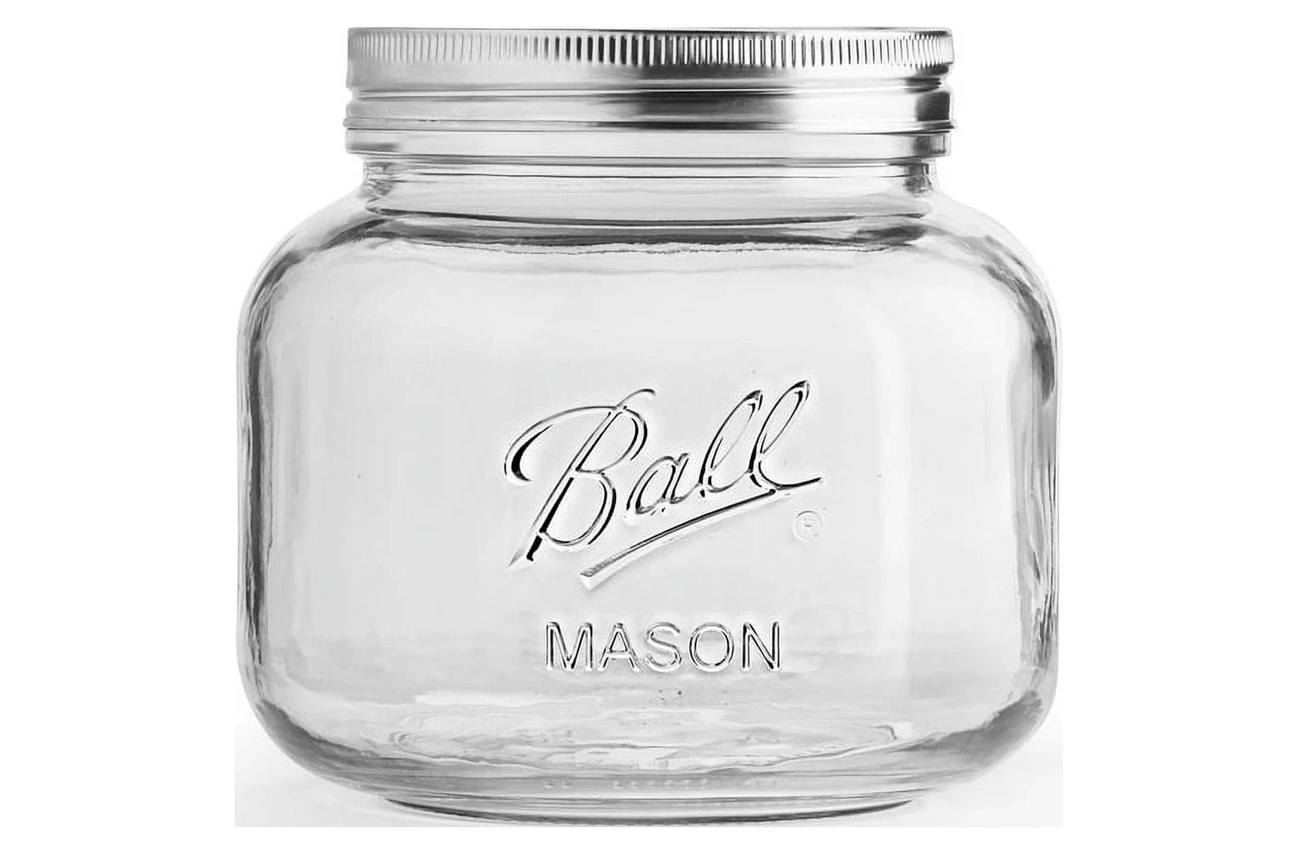 Ball Decorative Mason Jar with One Piece Stainless Steel Lid, Half Gal. (64oz.)