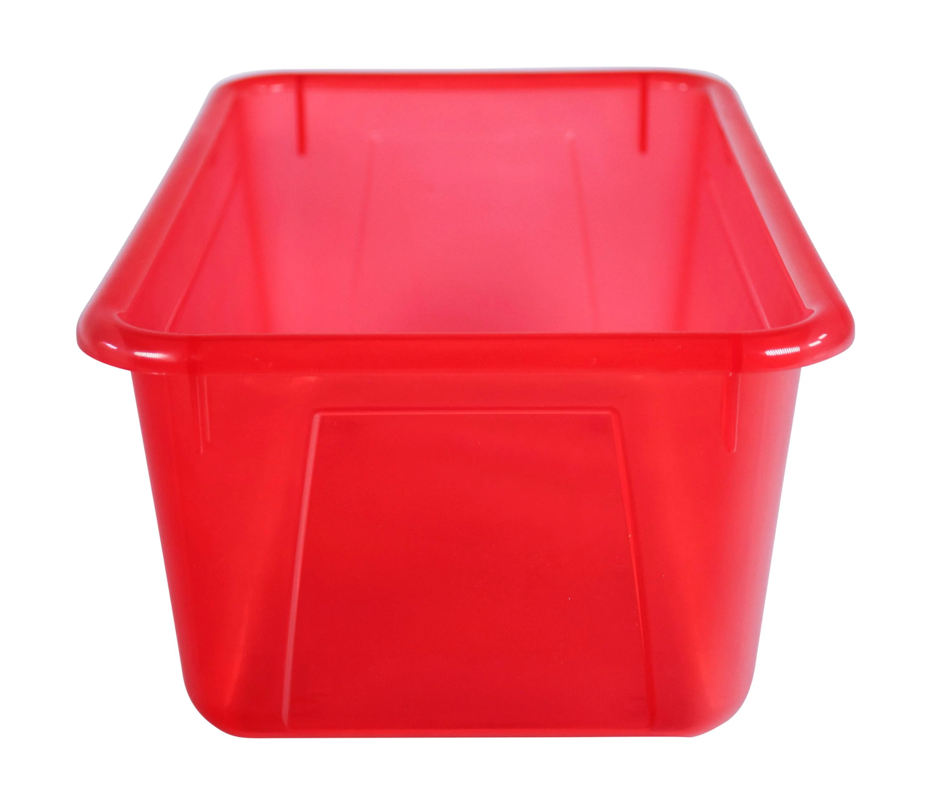 School Smart Storage Tray, 7-7/8 x 12-1/4 x 5-3/8 Inches, Translucent Red