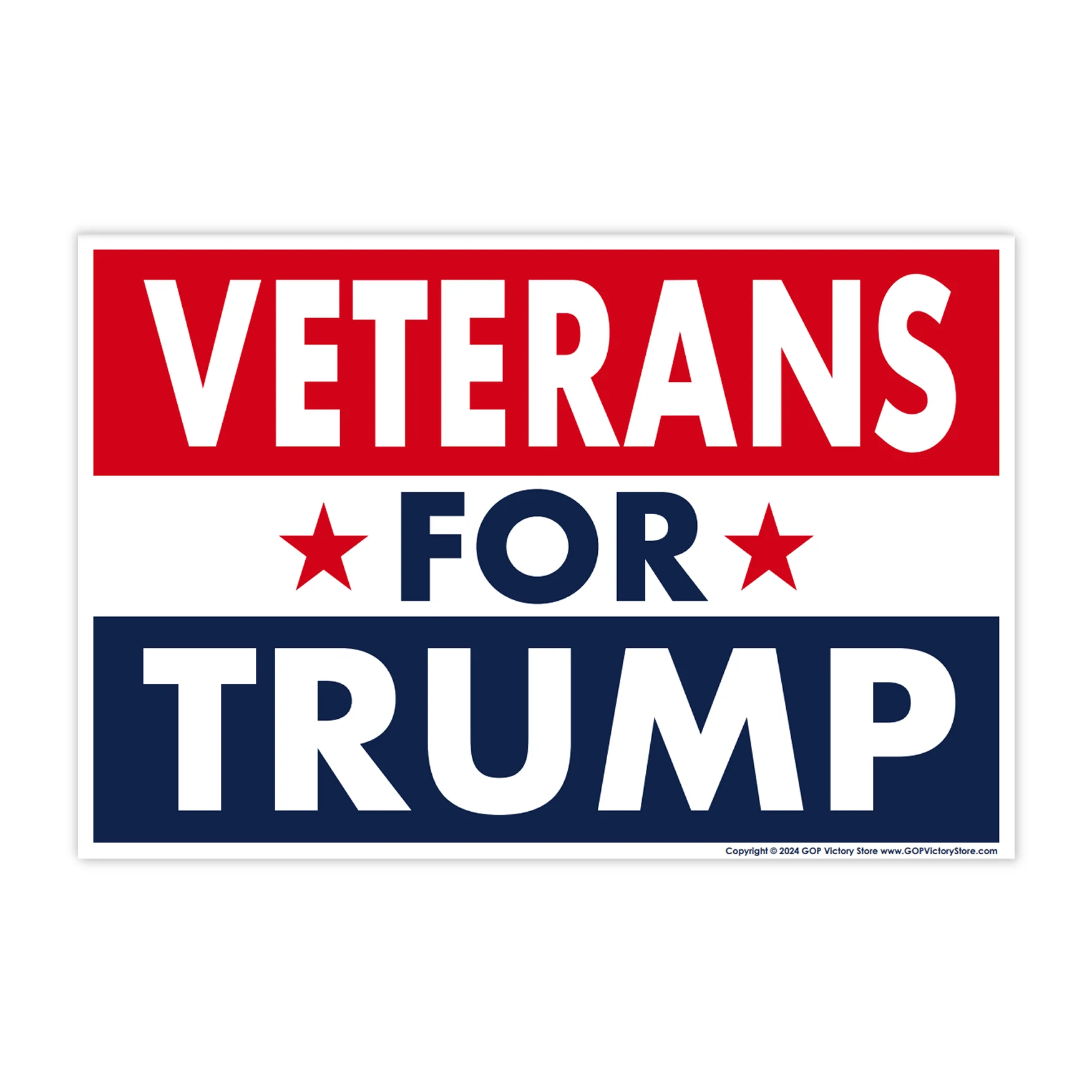(3-Pack) Donald Trump 2024 Yard Sign, Military Veterans For Trump, 18