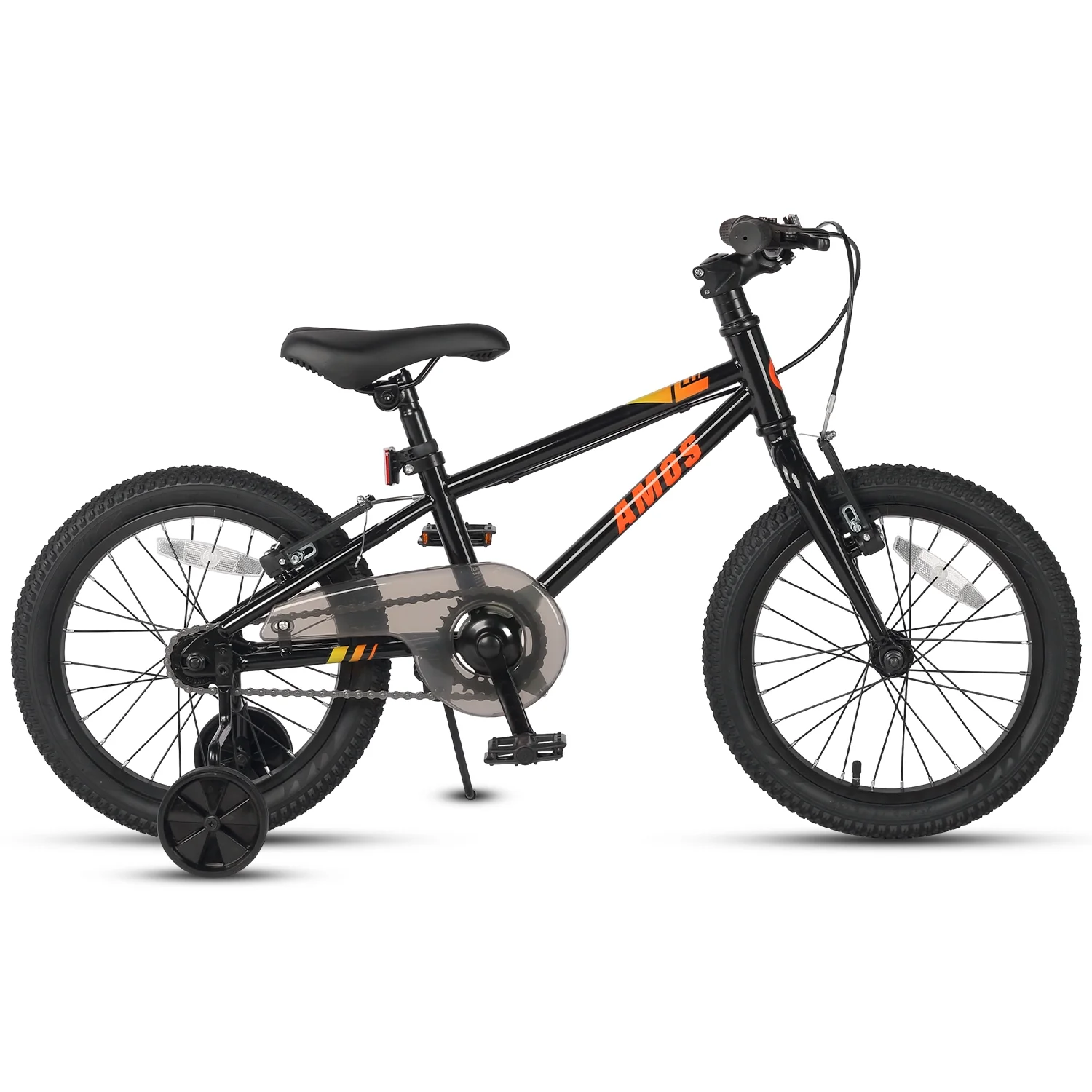 Glerc Amos 16 inch Kids Bike for Age 4 5 6 7 8 Year Old Boys Girls Road Bicycle with Dual Handbrakes & Training Wheel for Gift, Black