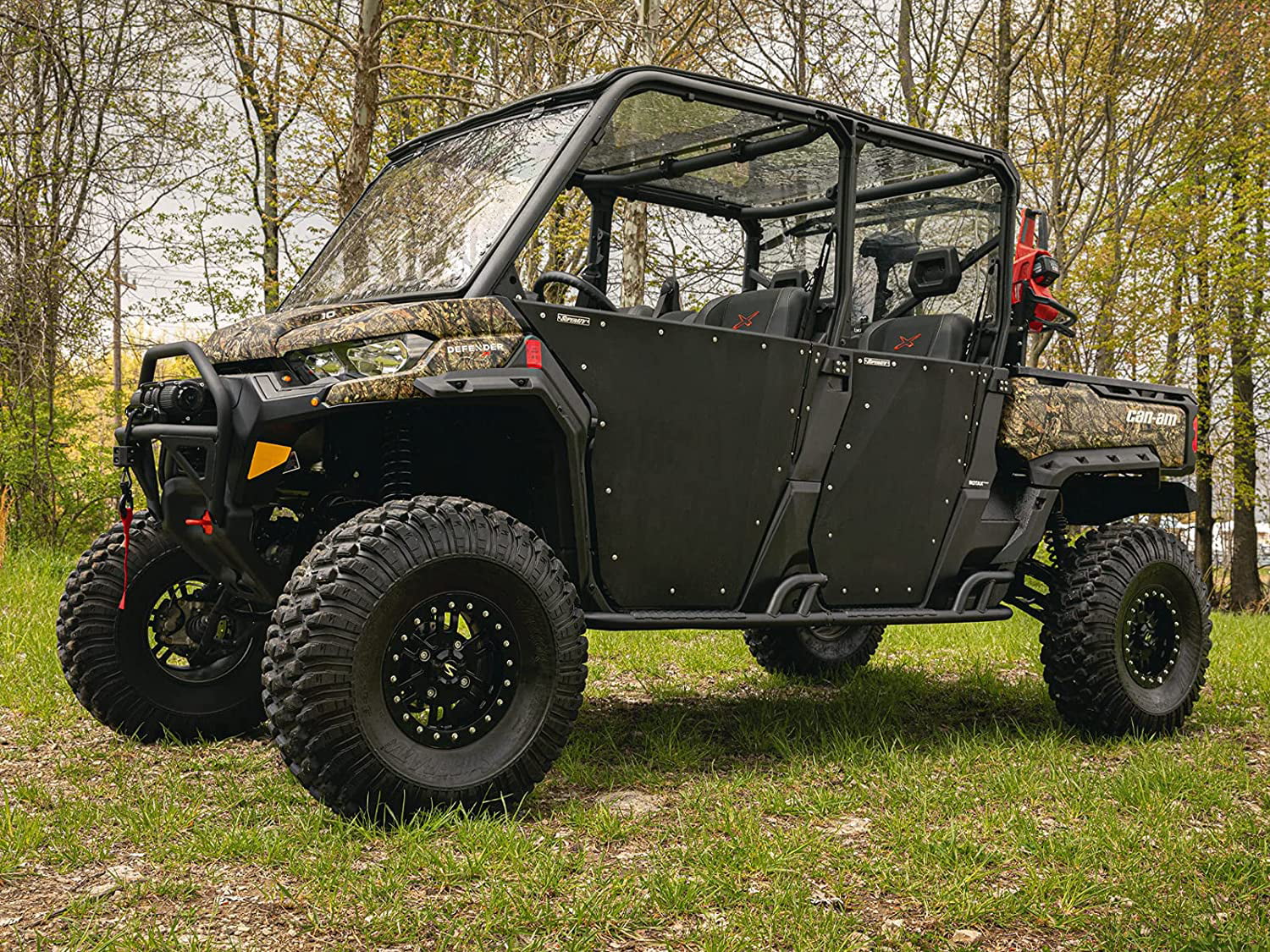 SuperATV Nerf Bars Tree Kickers Rock Sliders for 2017+ Can Am Defender Max HD 8 (See Fitment List)|Made of 1.75