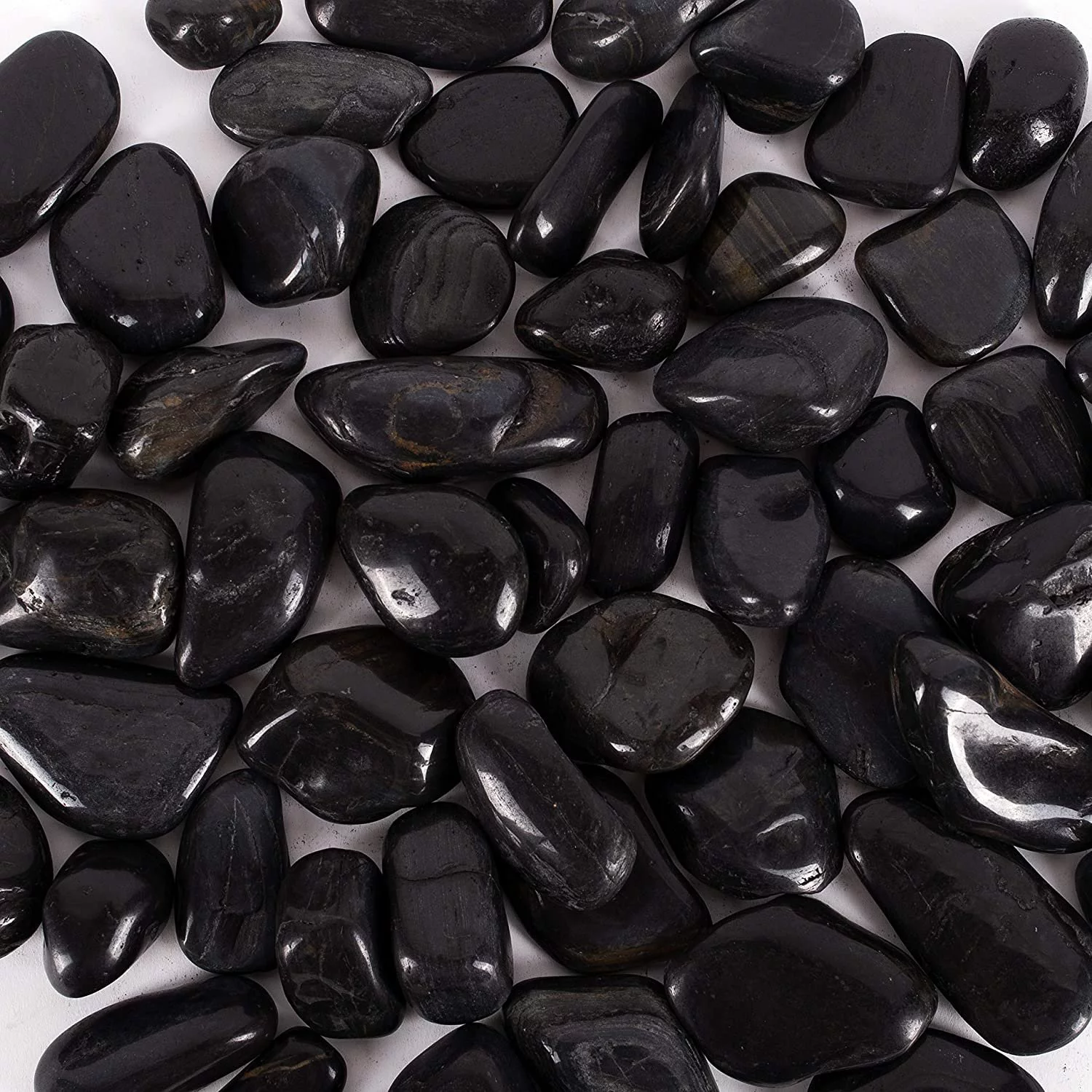 Galashield 5 lb Black Rocks Pebbles for Plants Natural Decorative Polished Stones for Planters Succulent River Rocks Aquarium Gravel
