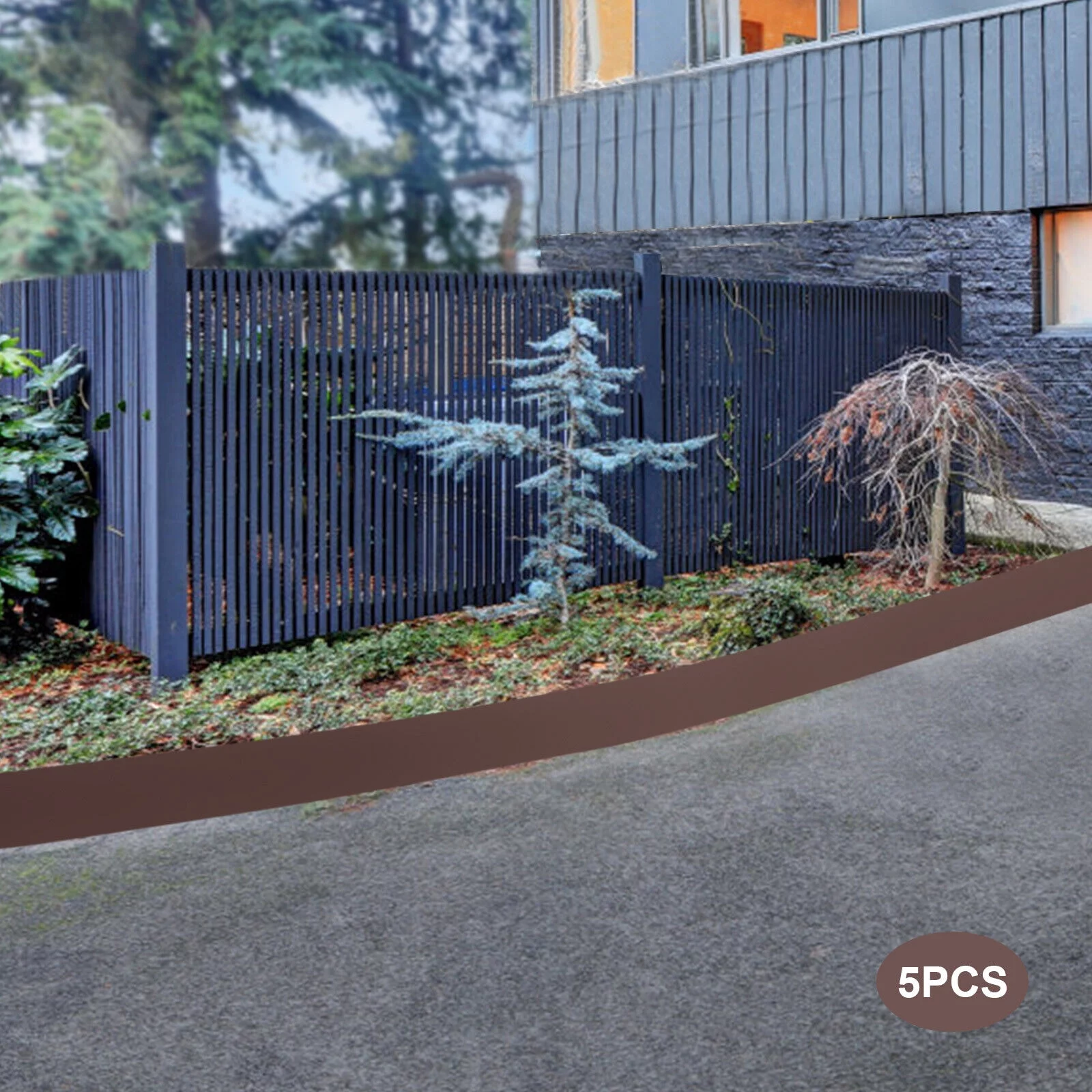 5PCS Steel Lawn Edging Metal Landscape Edging 3/4/5