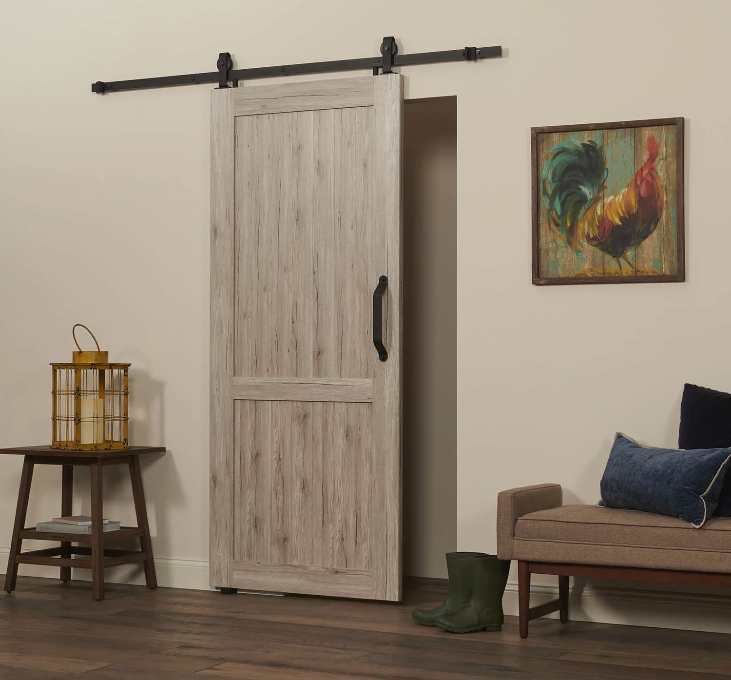 Millbrooke MLB3684DWHKD 84 x 36 in. Driftwood H-Style PVC Barn Door Kit