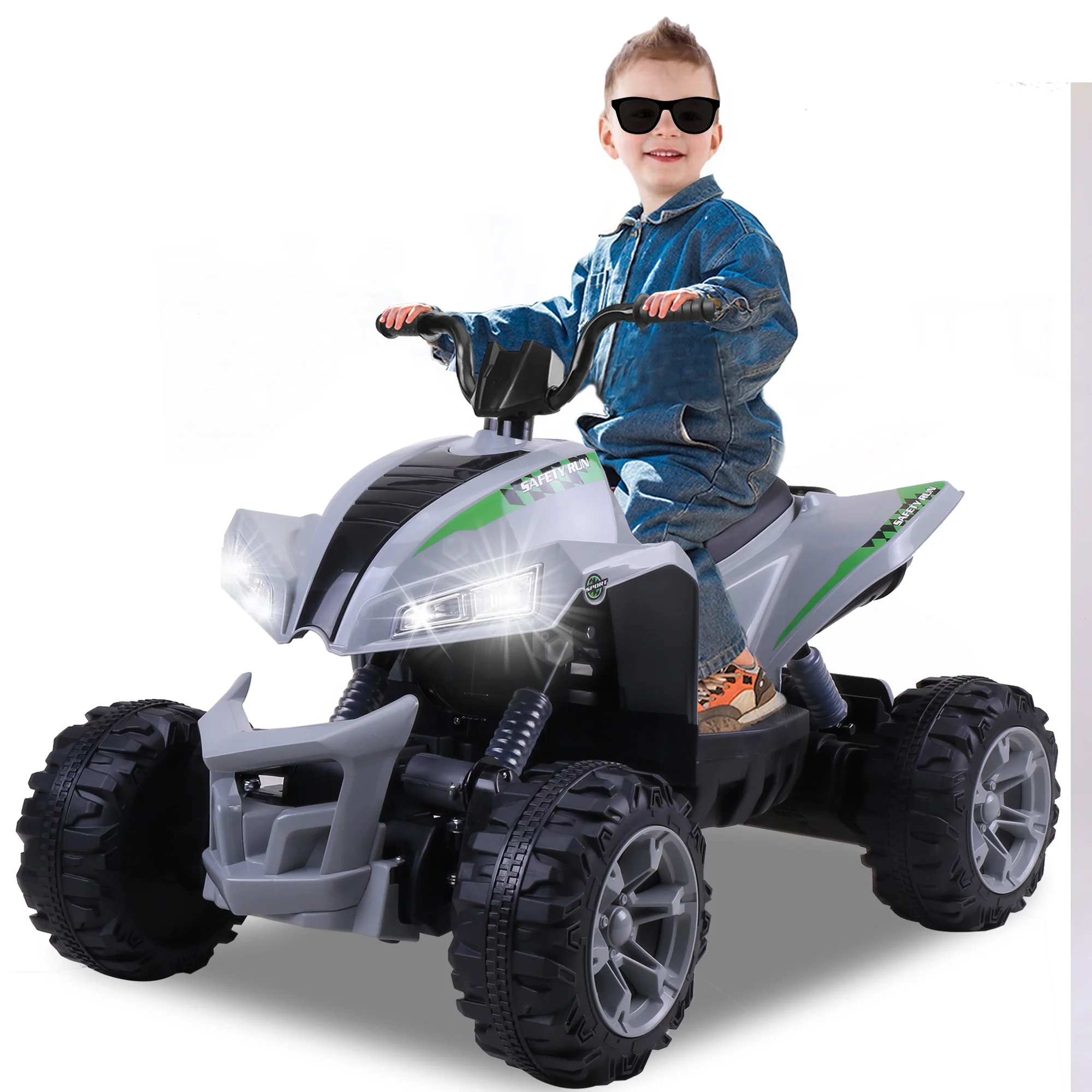 12V Ride on Cars ATV for Kids, Licensed McLaren MCL 35 Liveries Powered Ride on Toys, Remote Control, 35W Motor*2, Music Player, LED Light, Gifts for 3-8 Years Old Boys Girls, Blue