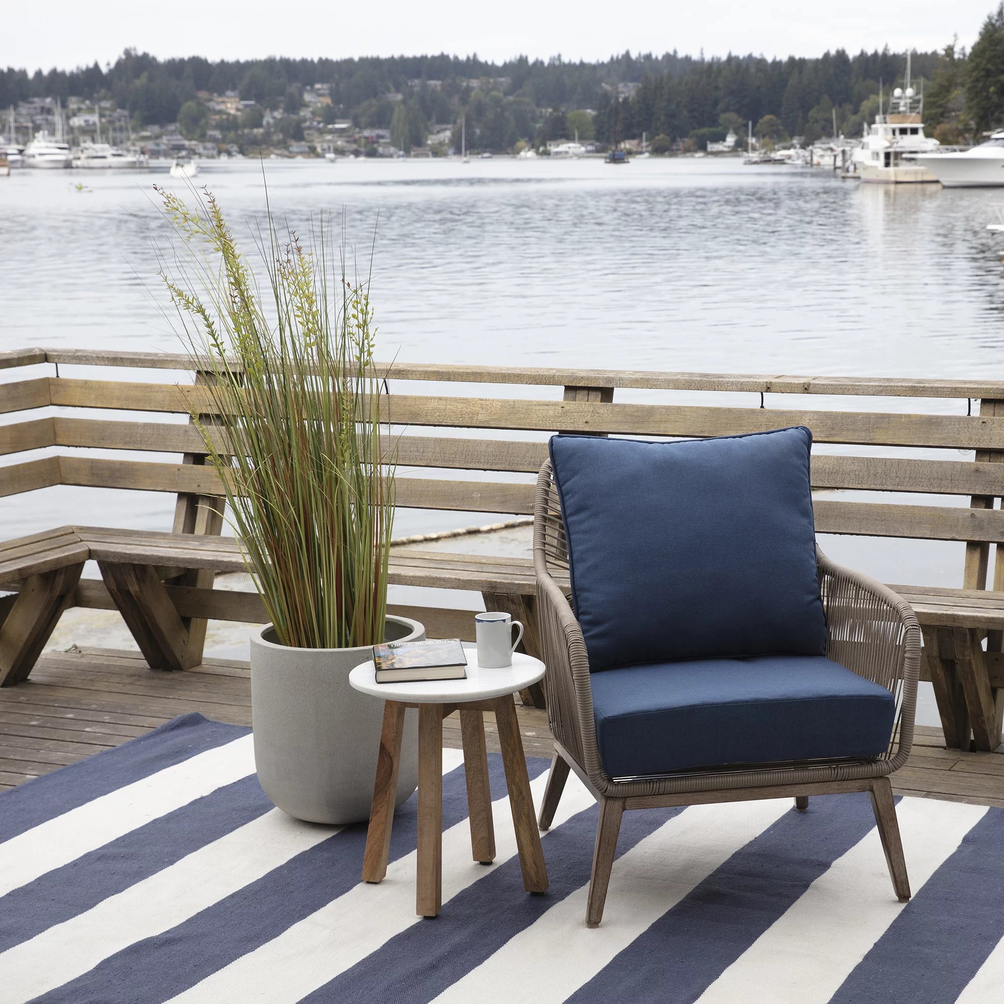 Arden Selections Oceantex Outdoor Deep Seating Cushion Set 24 x 24, Ocean Blue