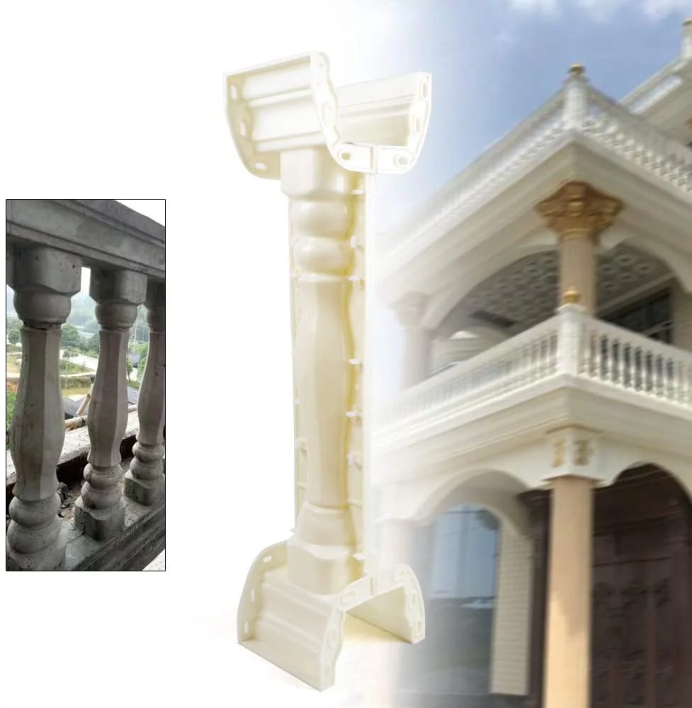 Fichiouy Roman Cement Railing Moulds DIY Column Fence Balustrade PVC Mold for Concrete Plaster Cement 89cm