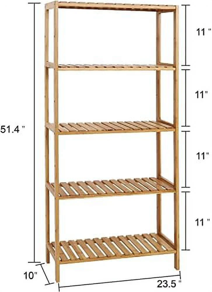 Standing Shelf 5-Tier Kitchen Bamboo Storage Rack Multifunctional Stand Shelf Holder Bathroom