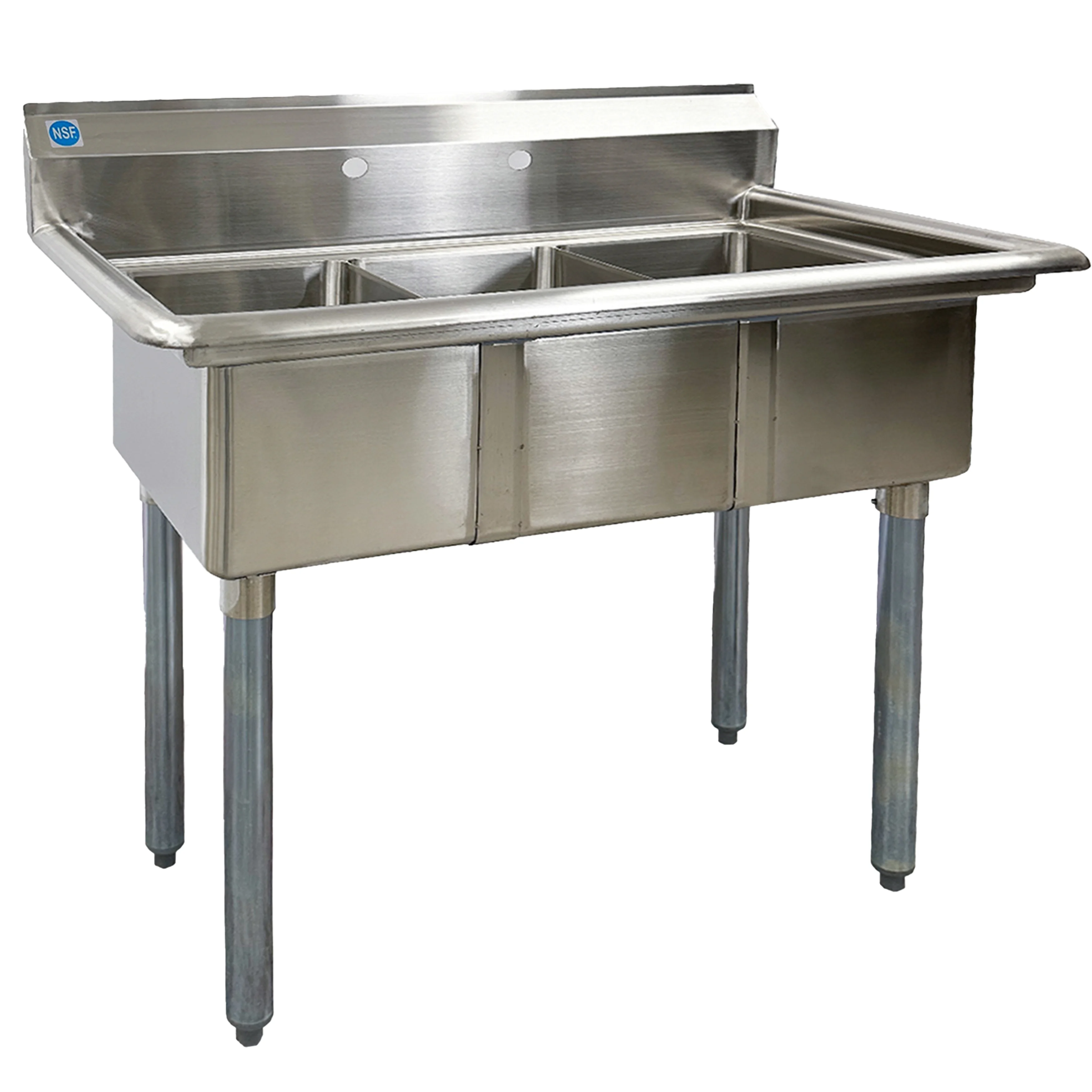 35 in. Commercial Heavy-Duty Three Compartment Sink in Stainless Steel 35.8''Wx20''Dx43''H