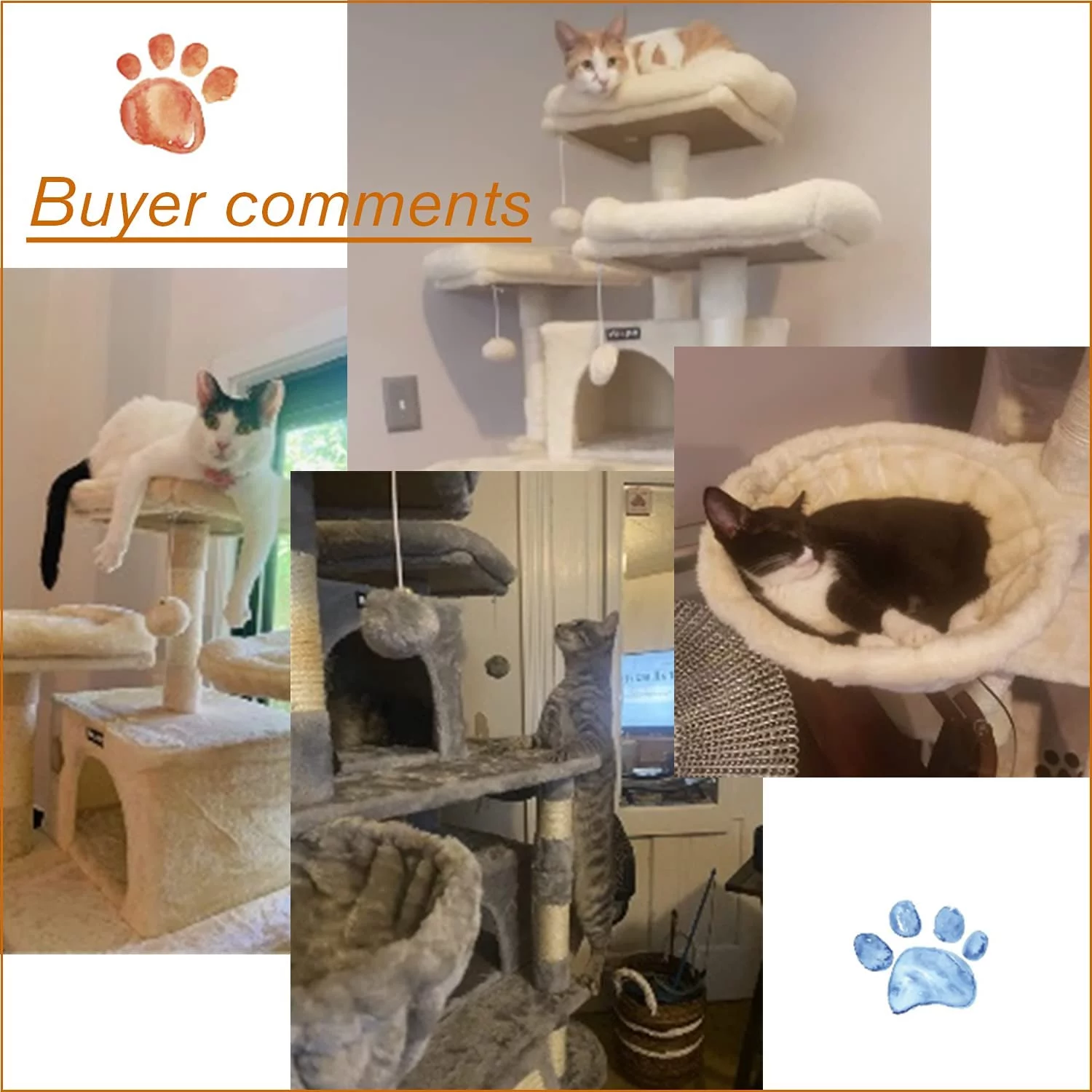 Sha Cerlin 68'' Bluish-grey Cat Tree and Tower for Large Adult Cats with Sisal Scratching Posts, Multi Level