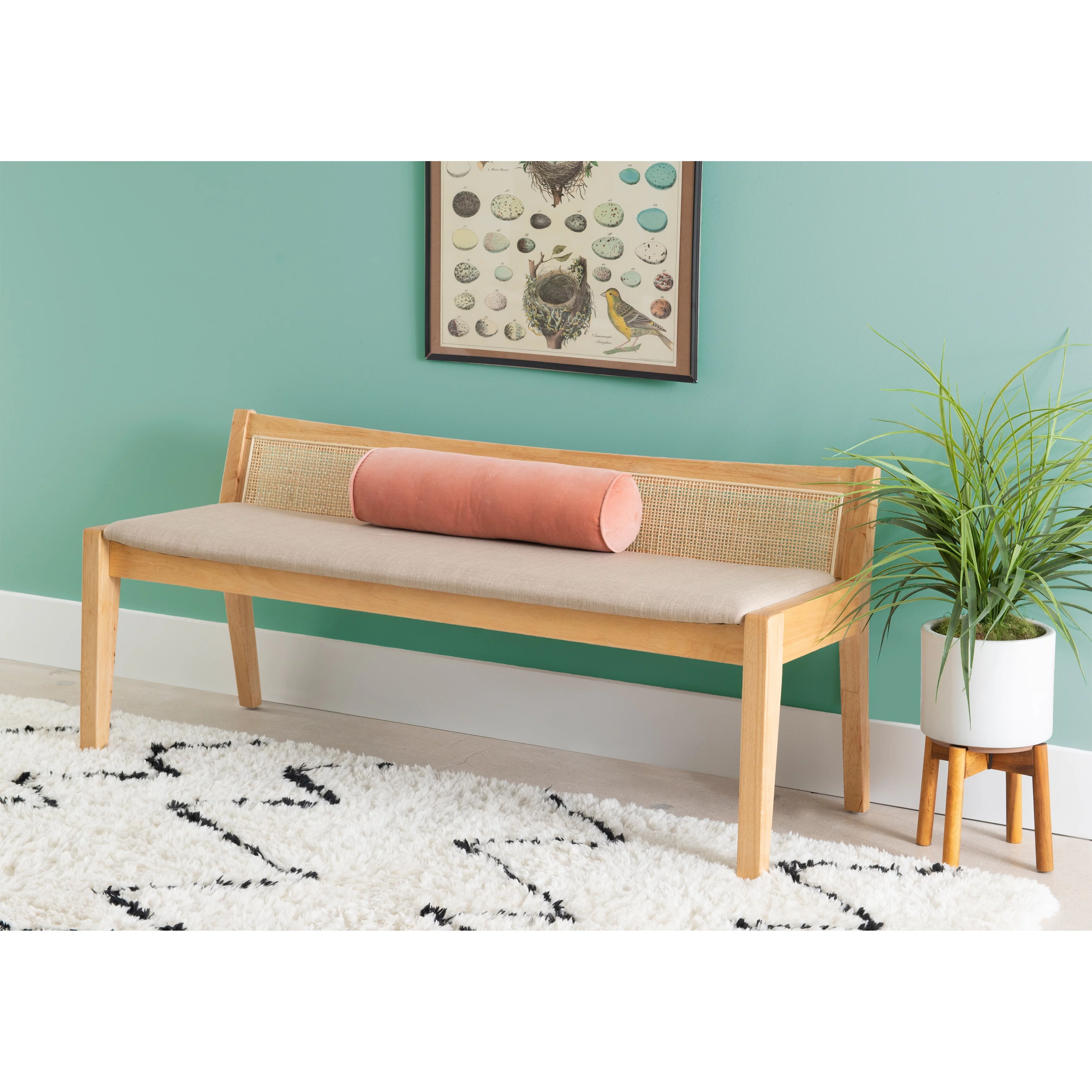 Powell Buford Rattan Beige Entryway Bench