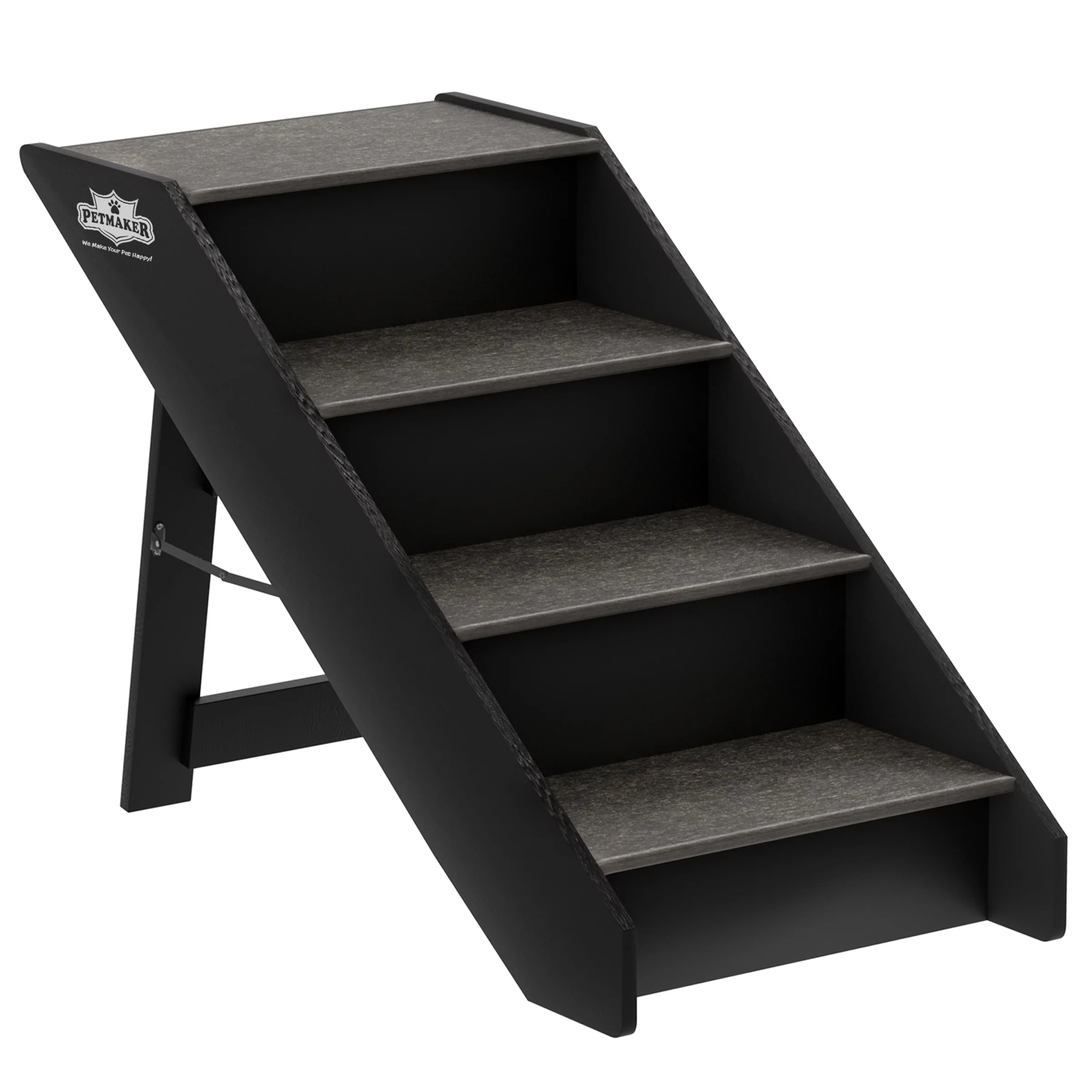 Pet Stairs – Safe and Durable Indoor or Outdoor Ramp with 4 Step Design – Cat or Dog Steps for Home and Vehicle by PETMAKER (Brown)