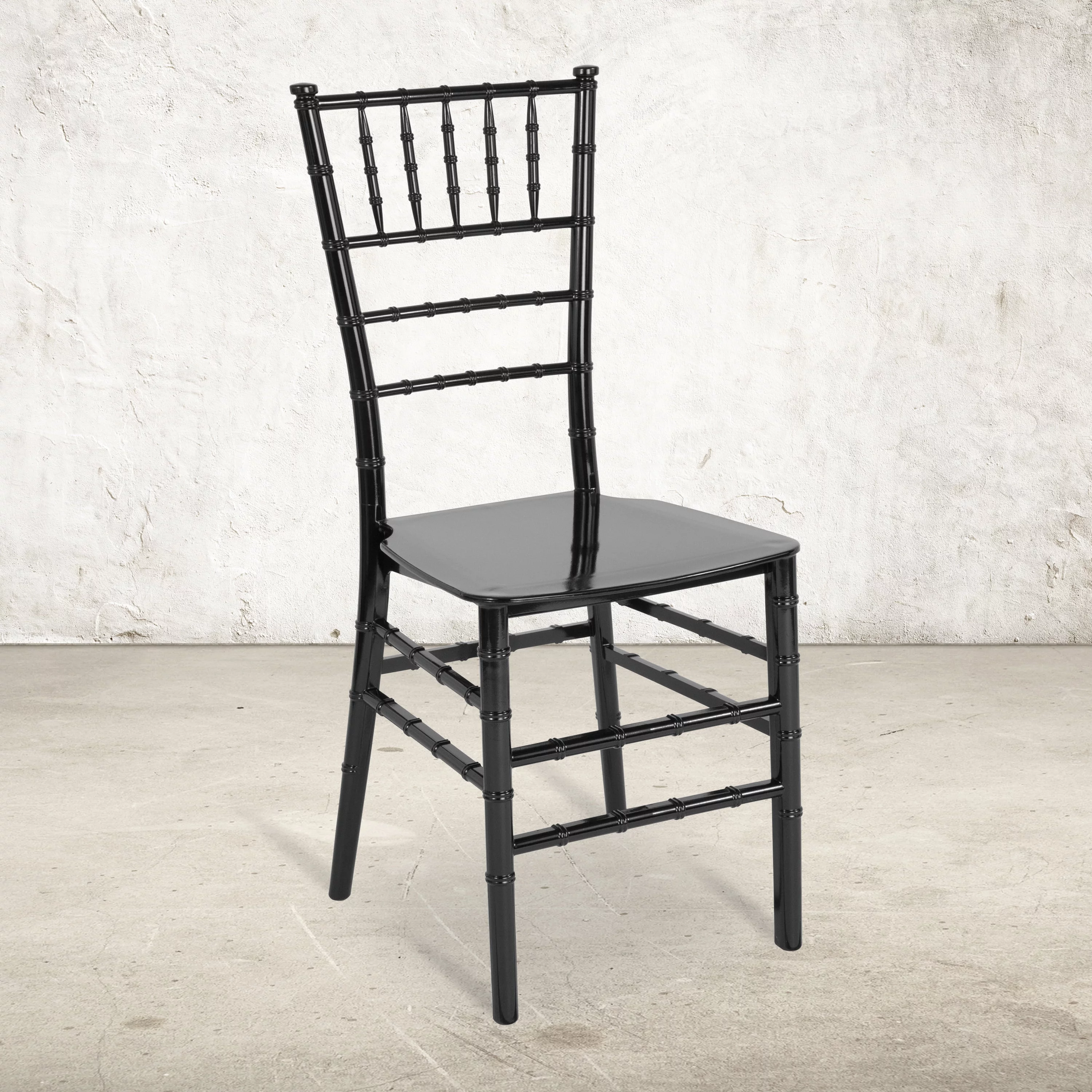 Emma + Oliver Black Stackable Resin Chiavari Chair