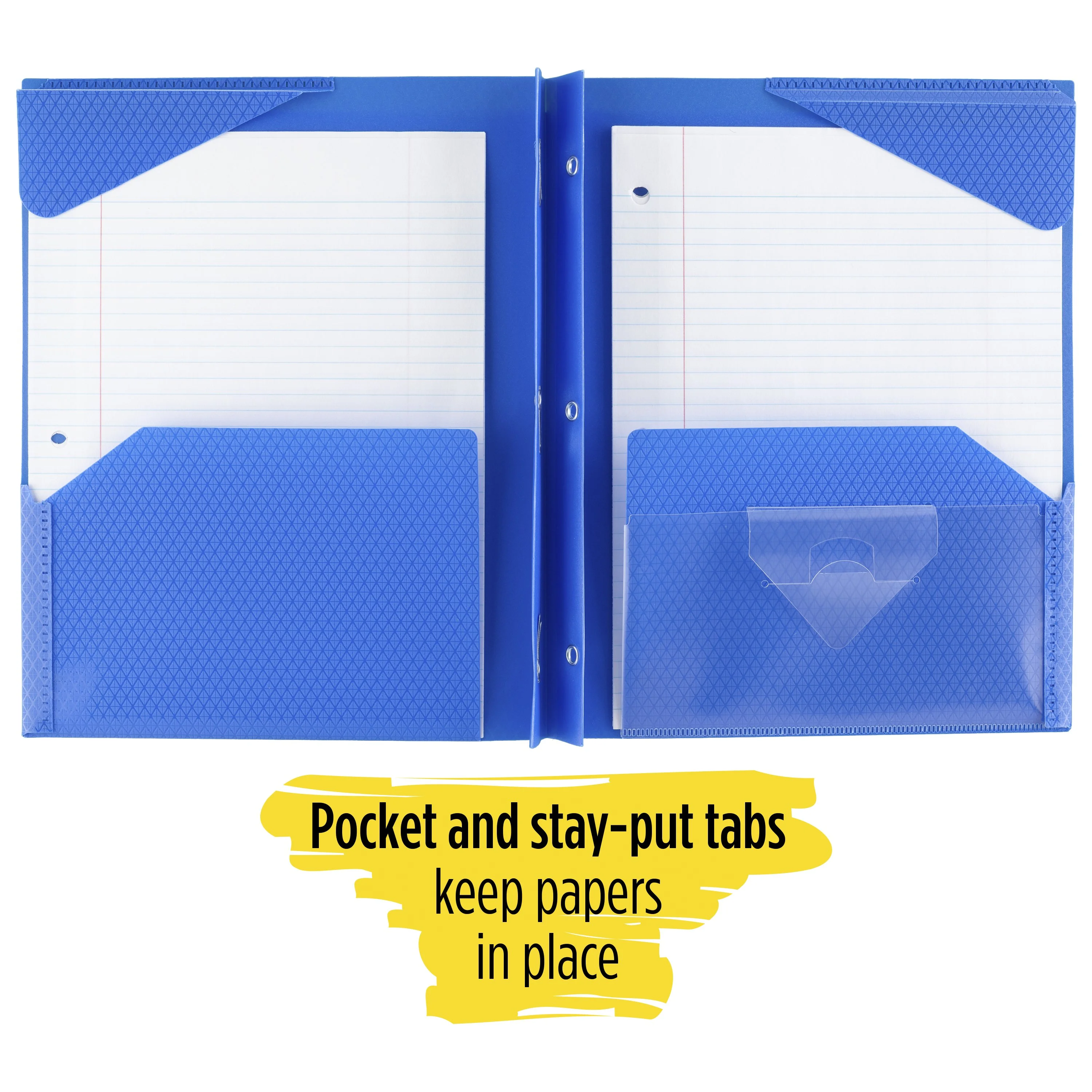 Five Star Stay-Put Plastic Pocket and Prong Folder 4 Pack Trend - Pocket & Prong