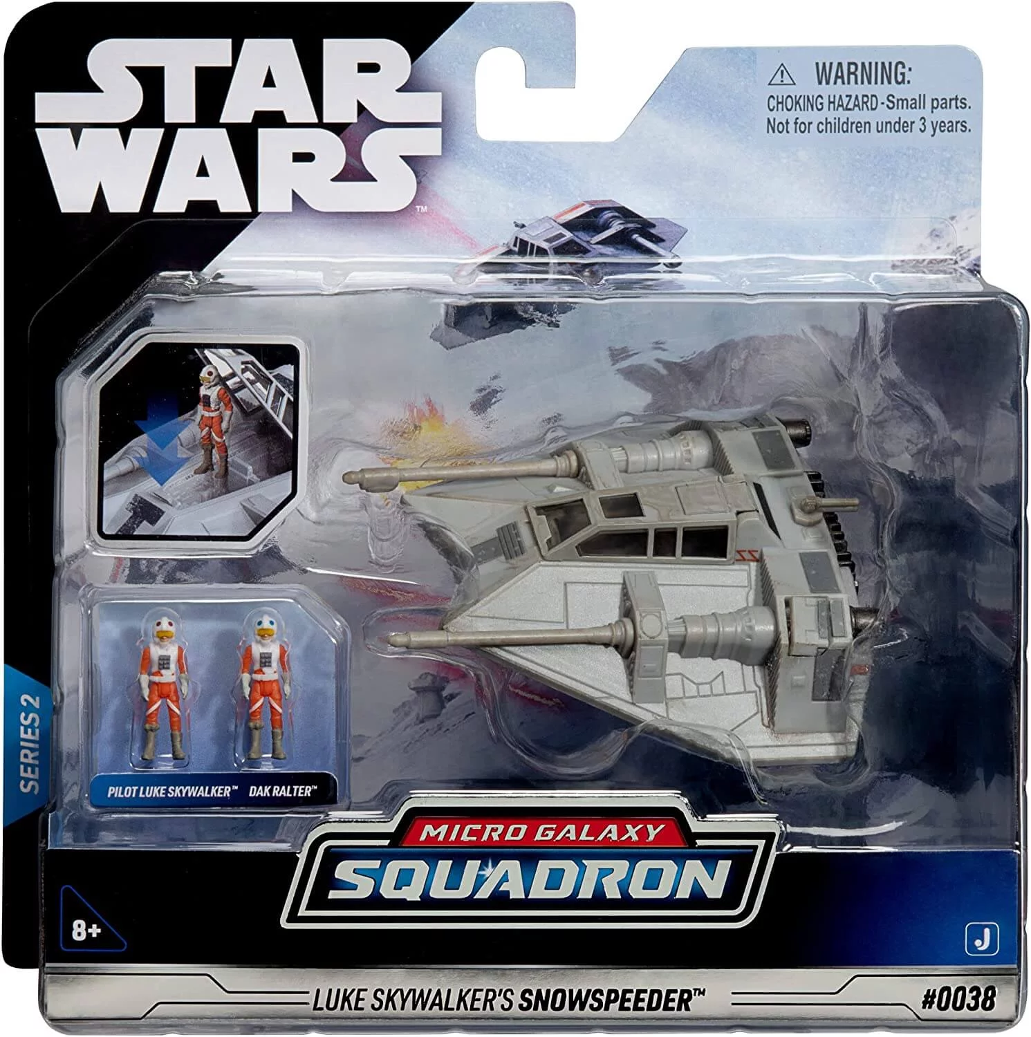 Star Wars Micro Galaxy Squadron Luke Skywalker’s Snowspeeder - 5 inch Starfighter Class Vehicle with Two 1 inch Figure Accessories