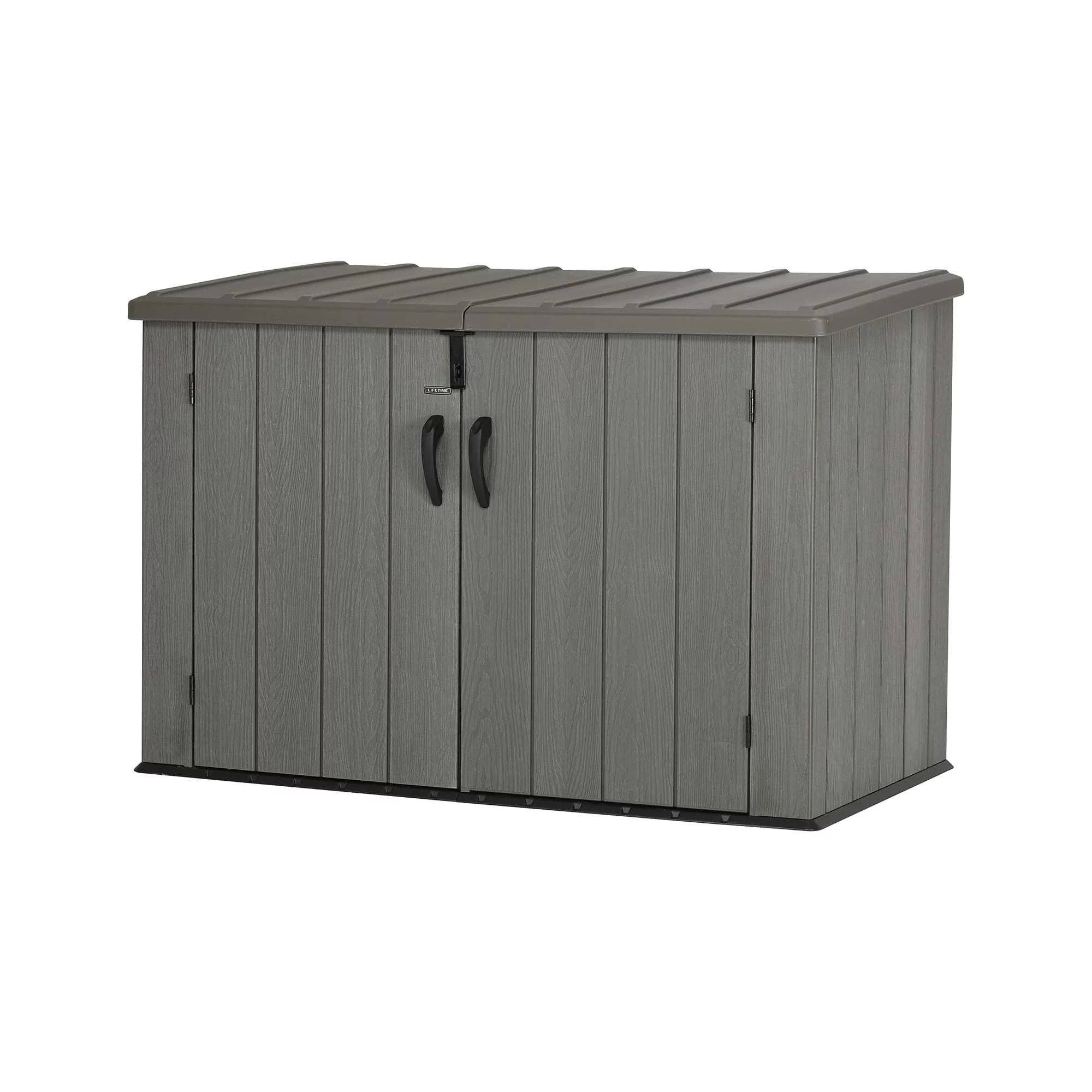 Lifetime 6.26 ft. x 3.5 ft. x 4.33 ft. Heavy Duty 75 cubic feet Vertical Plastic Storage Shed, Brown (60212)