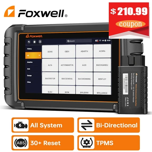 Foxwell NT809TS TPMS Relearn Reset Tool Bi-directional Control Scan Tool OBD2 Automotive Scanner Scan Full Systems Oil Reset ABS Bleeding Injector Reset 30+ Reset Services Car Code Reader