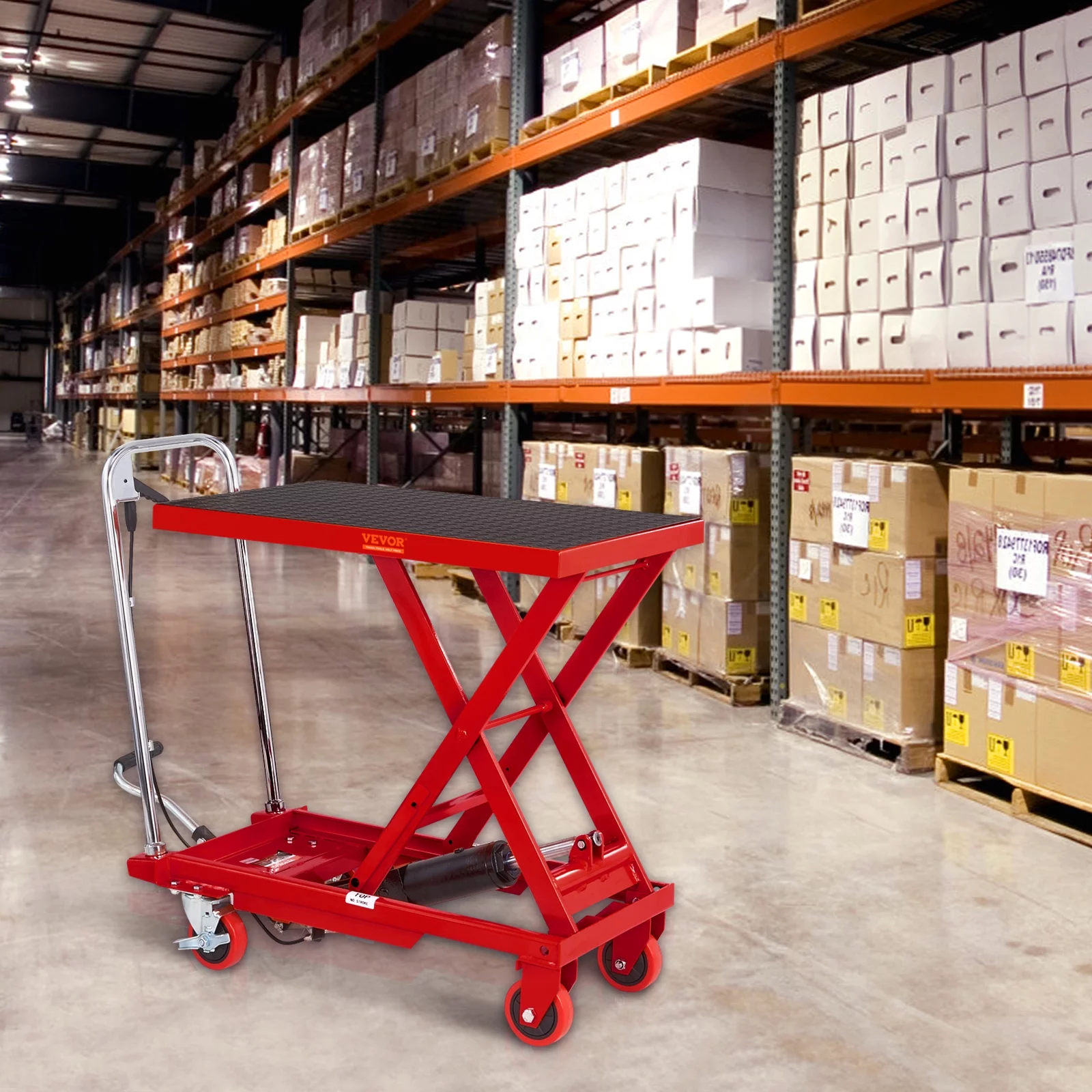 BENTISM Hydraulic Lift Table Cart 500 lbs Manual Scissor Lift Table 28.5