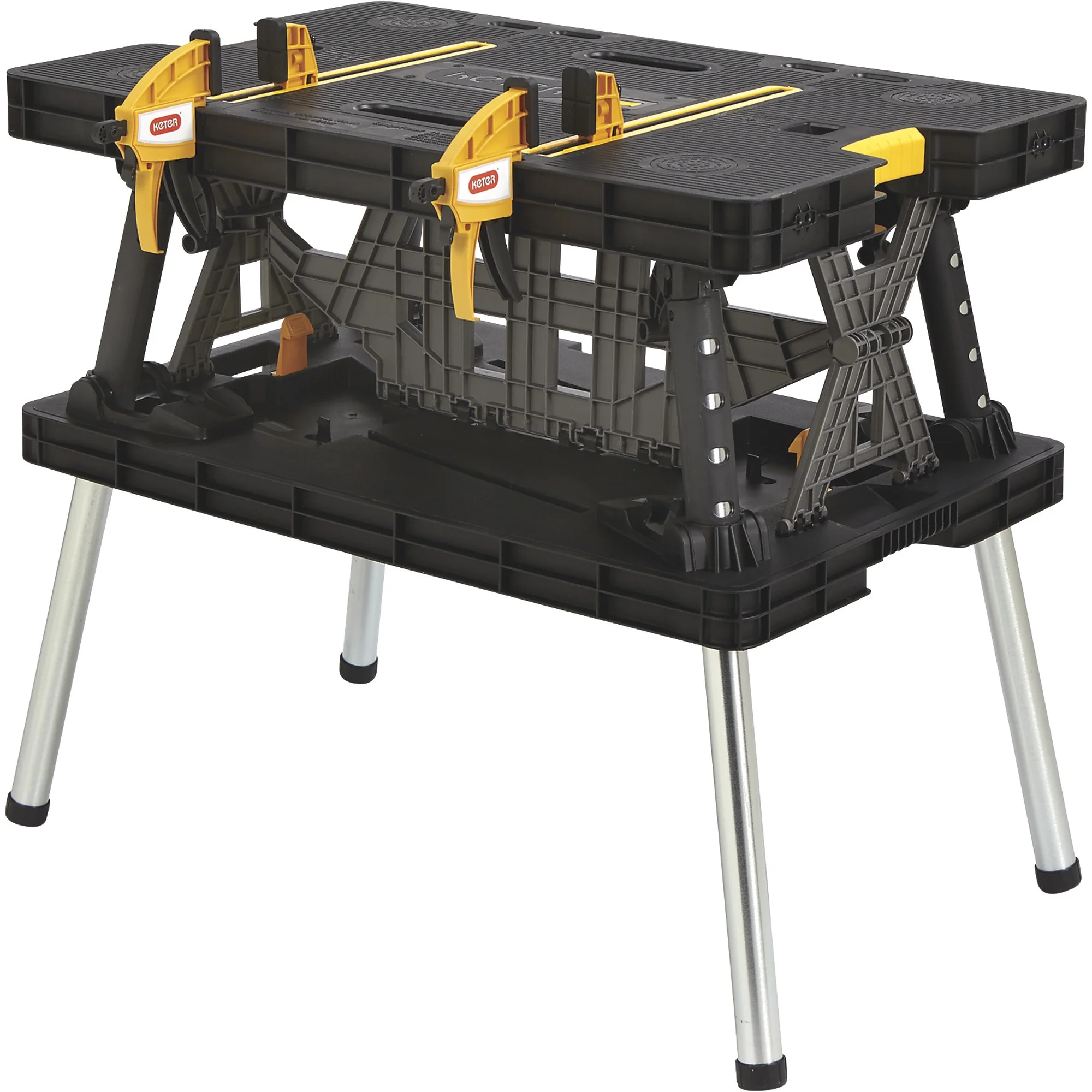 Keter Folding Work Table with Two Adjustable Clamps, 1000-Lb. Capacity, Model# 252638