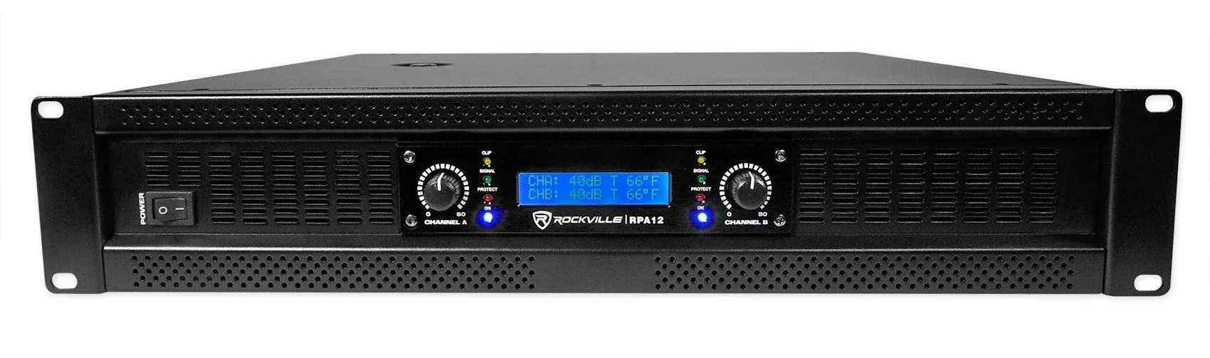 (2) Rockville RSG15.24 Dual 15” 3000w 3-Way Pro Audio Speakers+Power Amplifier