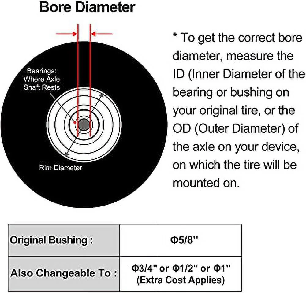 New HORSESHOE Commercial Knobby 4.80/4.00-8 Solid Flat-Free Wheelbarrow Cart 16